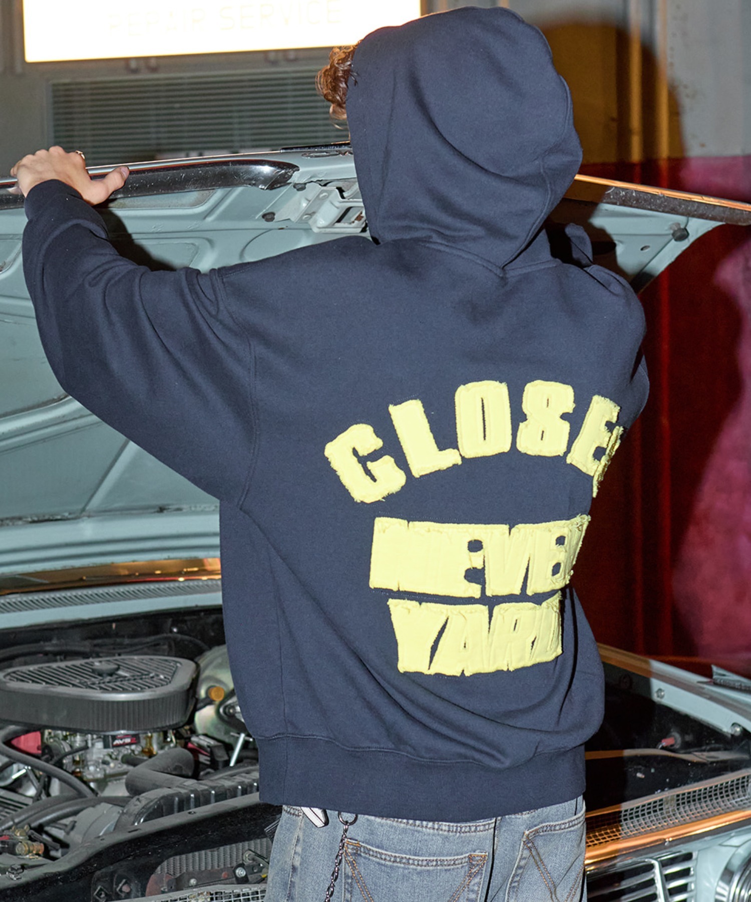 okm パーカー OY/オーワイ』CUTOUT PATCH HOODIE/カットアウトパッチプルオーバー