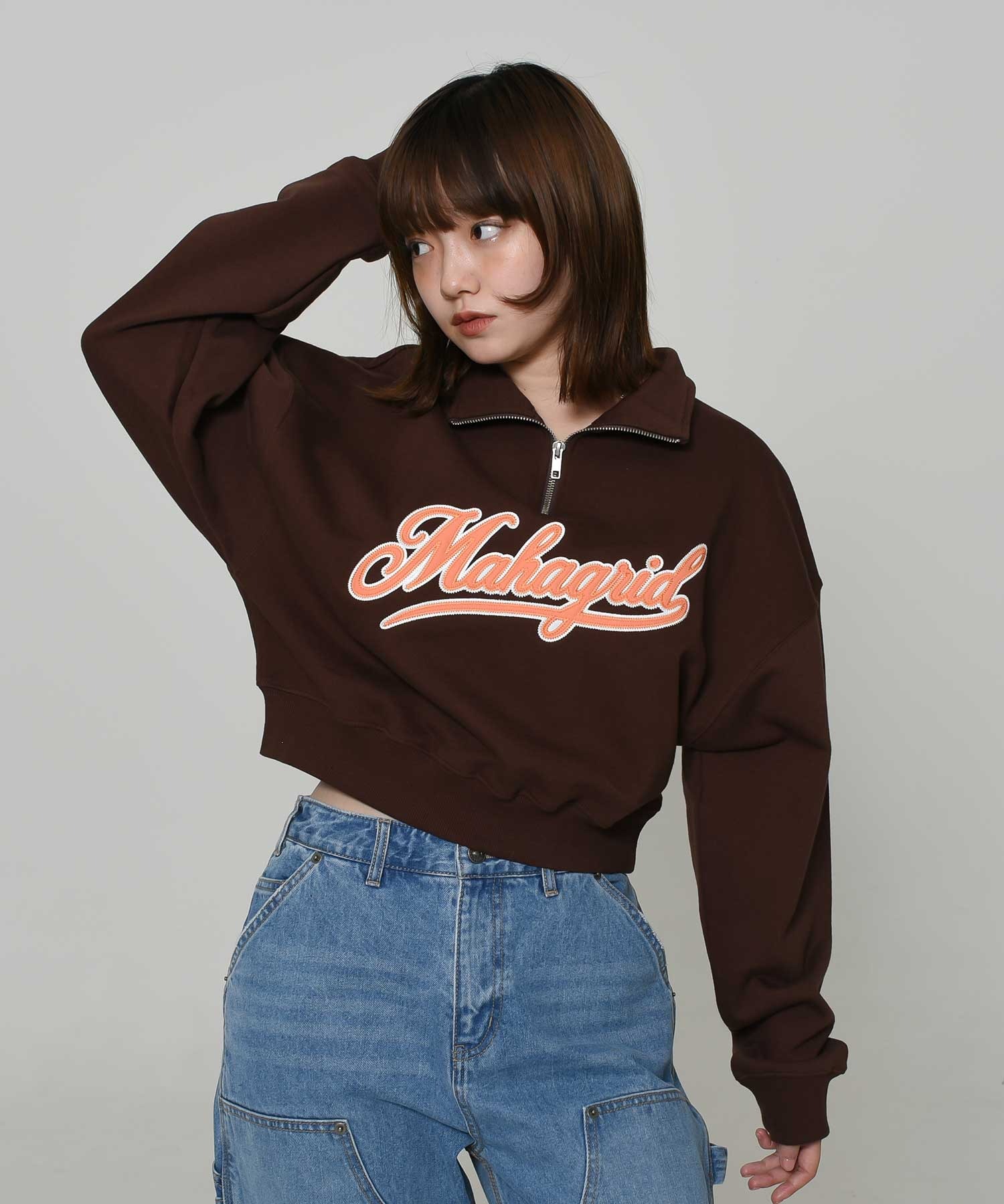 mahagrid☆マハグリッドCORDUROYTRACKセットアップ mahagrid/マハグリッド』 CUTTING CONTRAST HALF ZIP-UP KNIT