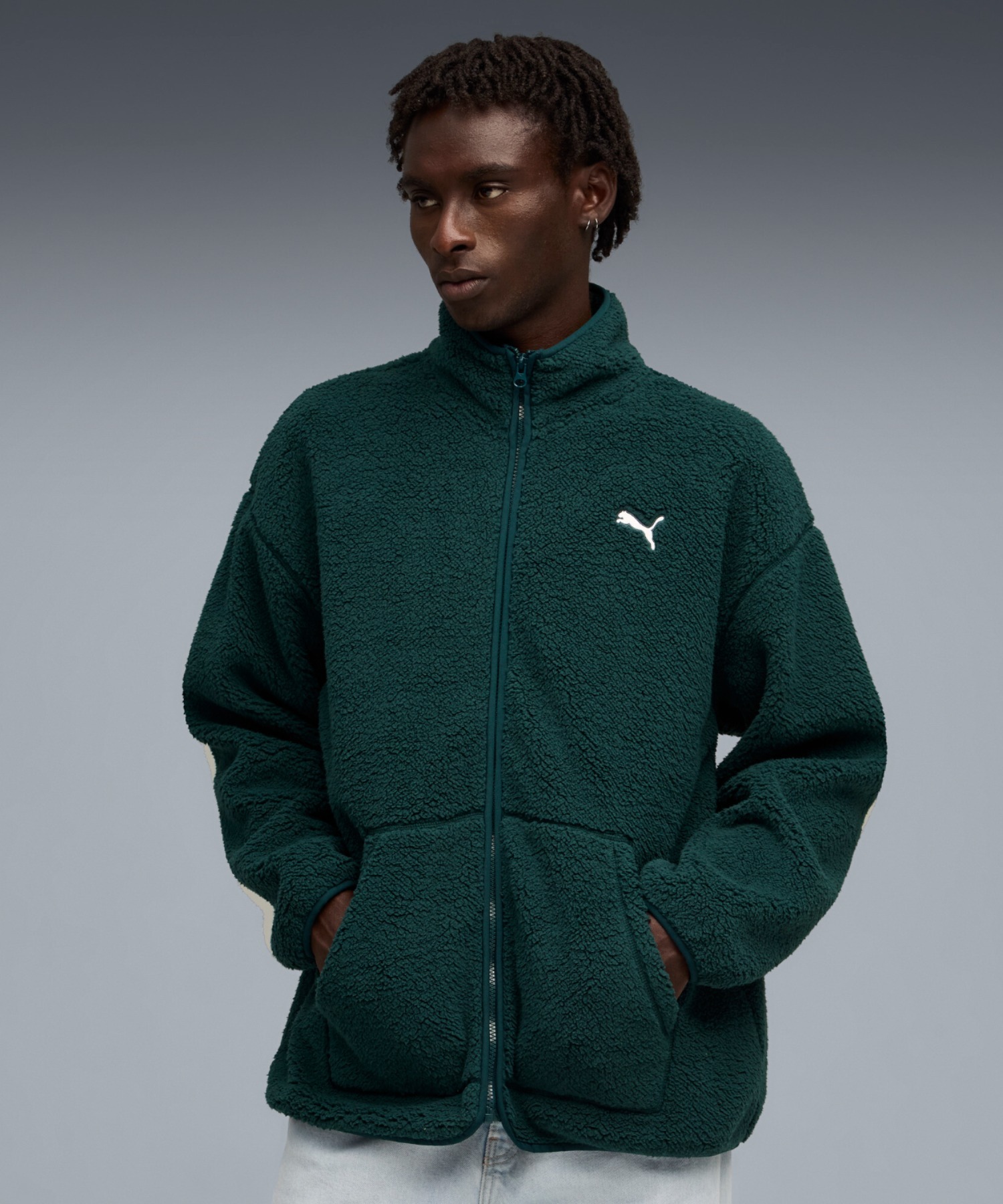 PUMA Mens ESS Elevated Ribbed Fullzip Shell Parka — мужская куртка‑парка