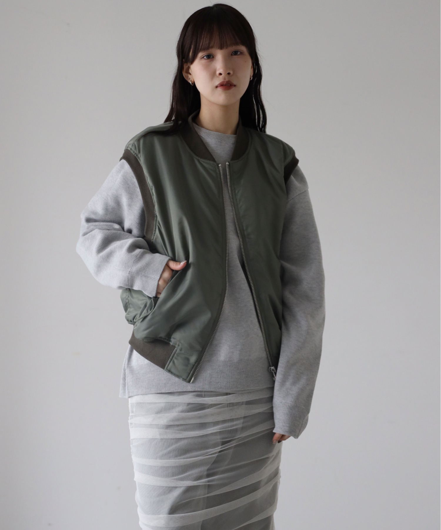 model：164cm. 着用サイズ：FREE