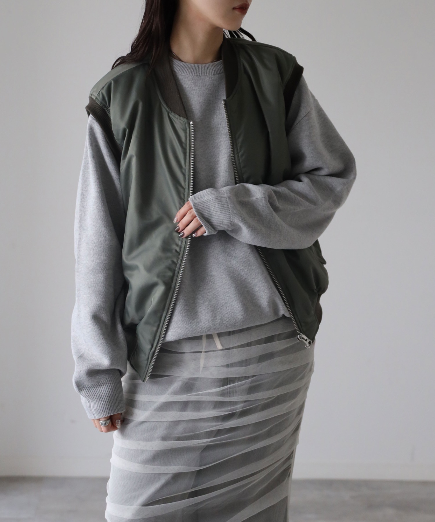 model：164cm. 着用サイズ：FREE