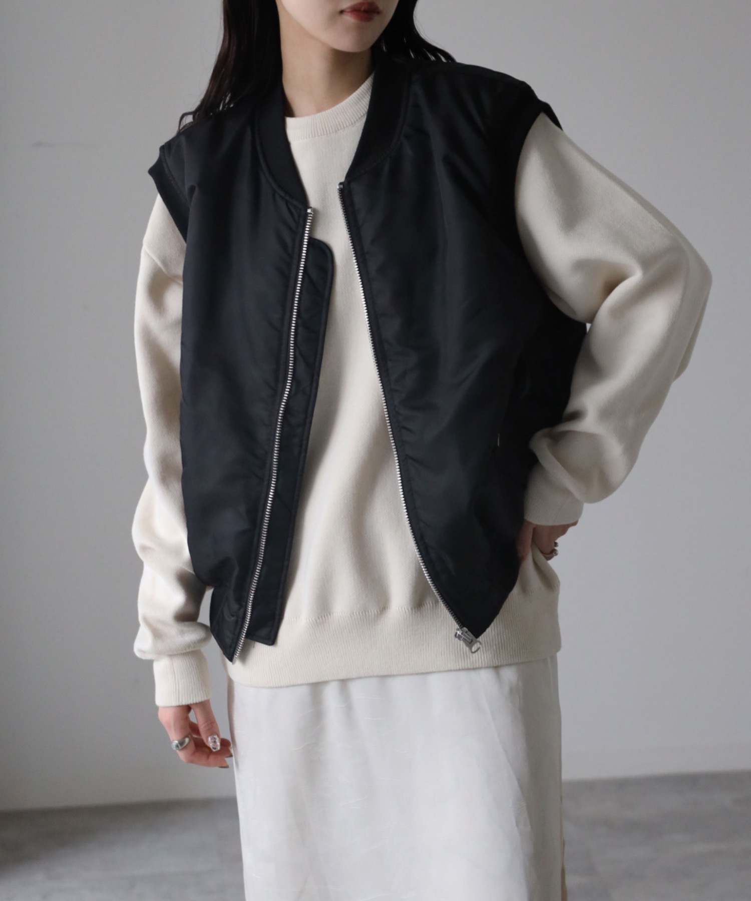 model：164cm. 着用サイズ：FREE