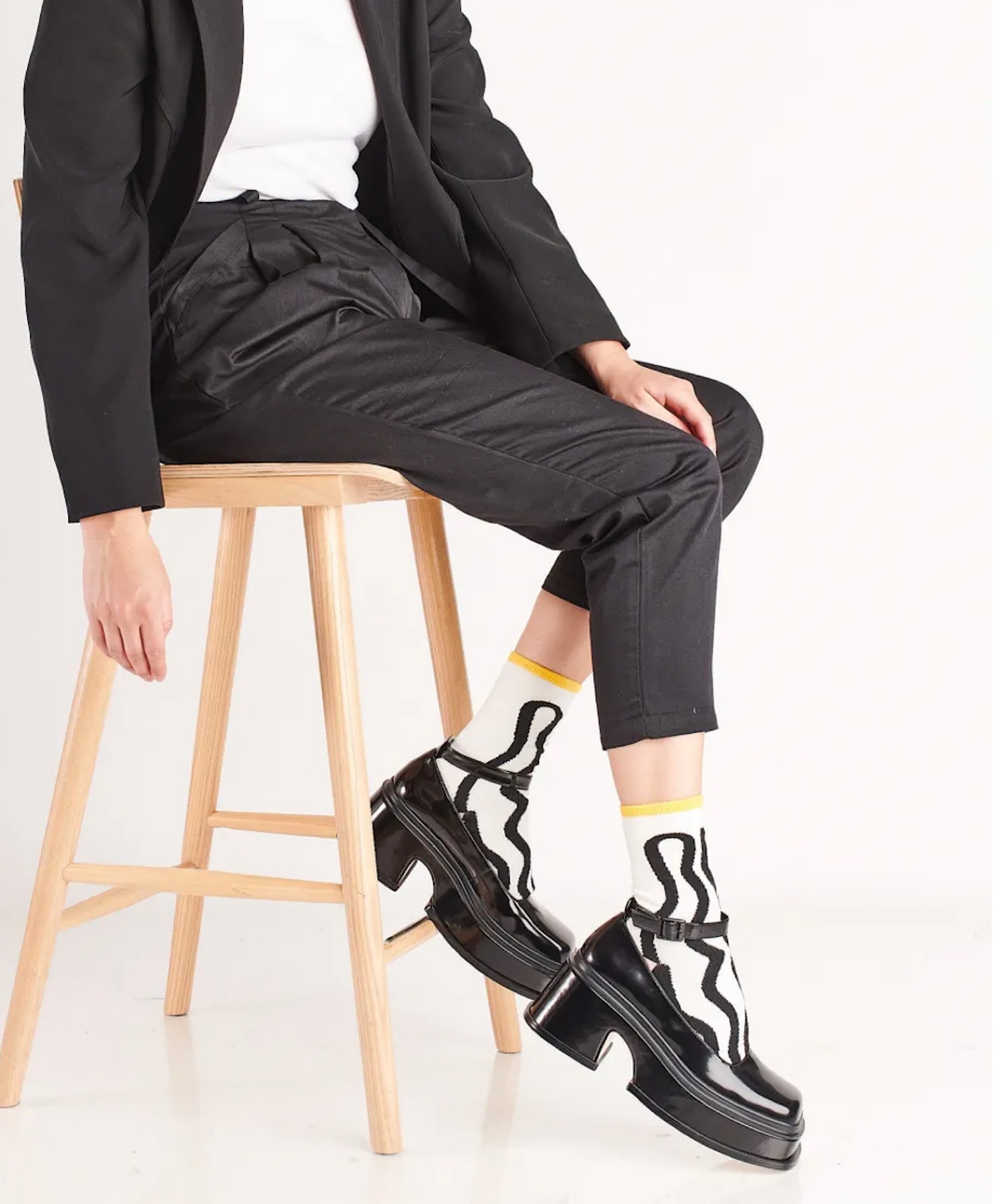 Jeffrey Campbell  パンプス 3E/日本製/本革/軽量/190g】2wayストラップパンプス blanc/bleu