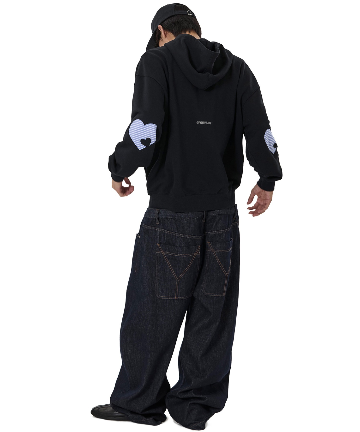 OY/オーワイ』STRIPE PATCH HOODIE ZIP UP/ストライプパッチジップ