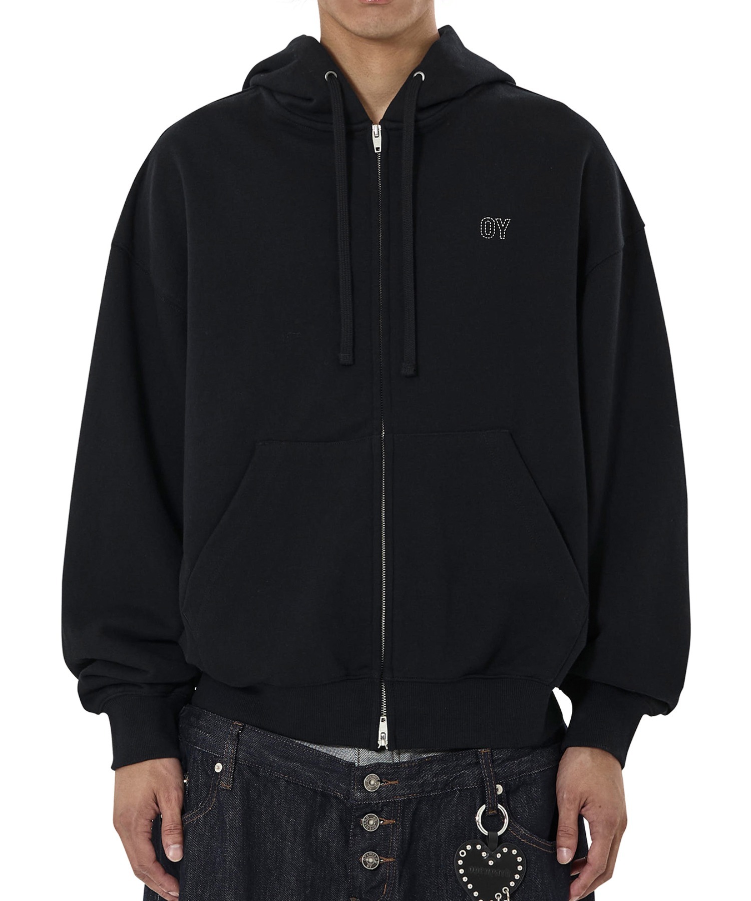 OY/オーワイ』STRIPE PATCH HOODIE ZIP UP/ストライプパッチジップ