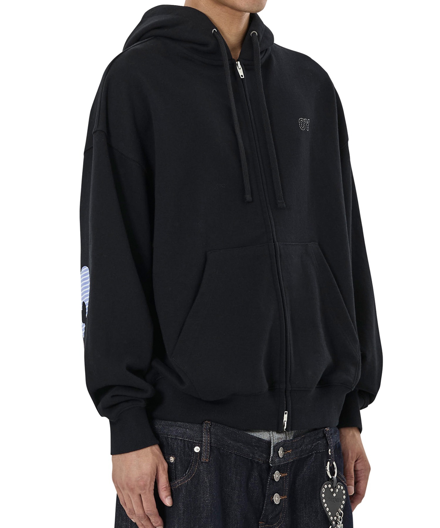 OY/オーワイ』STRIPE PATCH HOODIE ZIP UP/ストライプパッチジップ