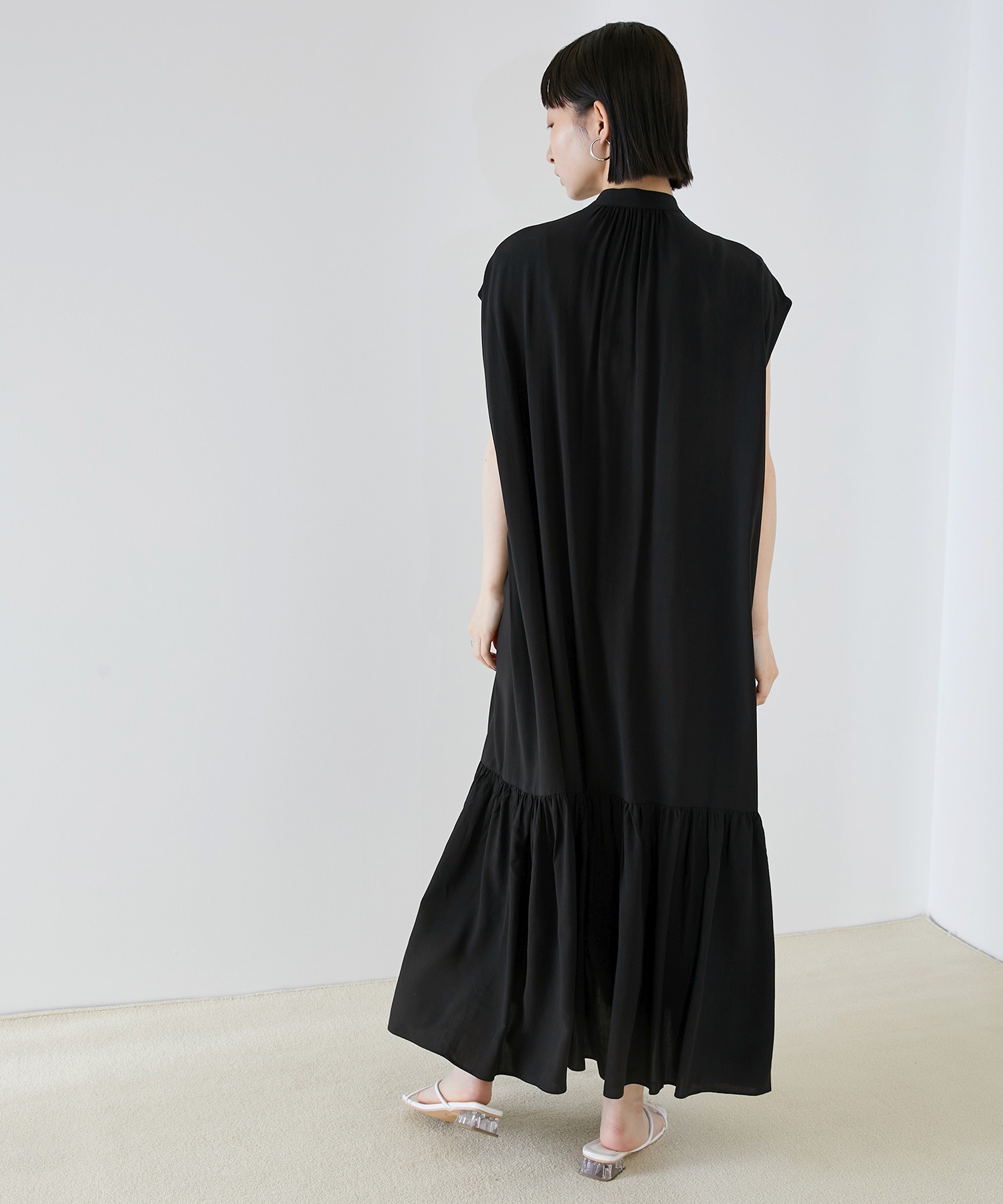 Emma とろみノースリーブ裾切り替えティアードシャツワンピース Emma Clothes Emma Clothes エマクローズ 公式オンラインストア