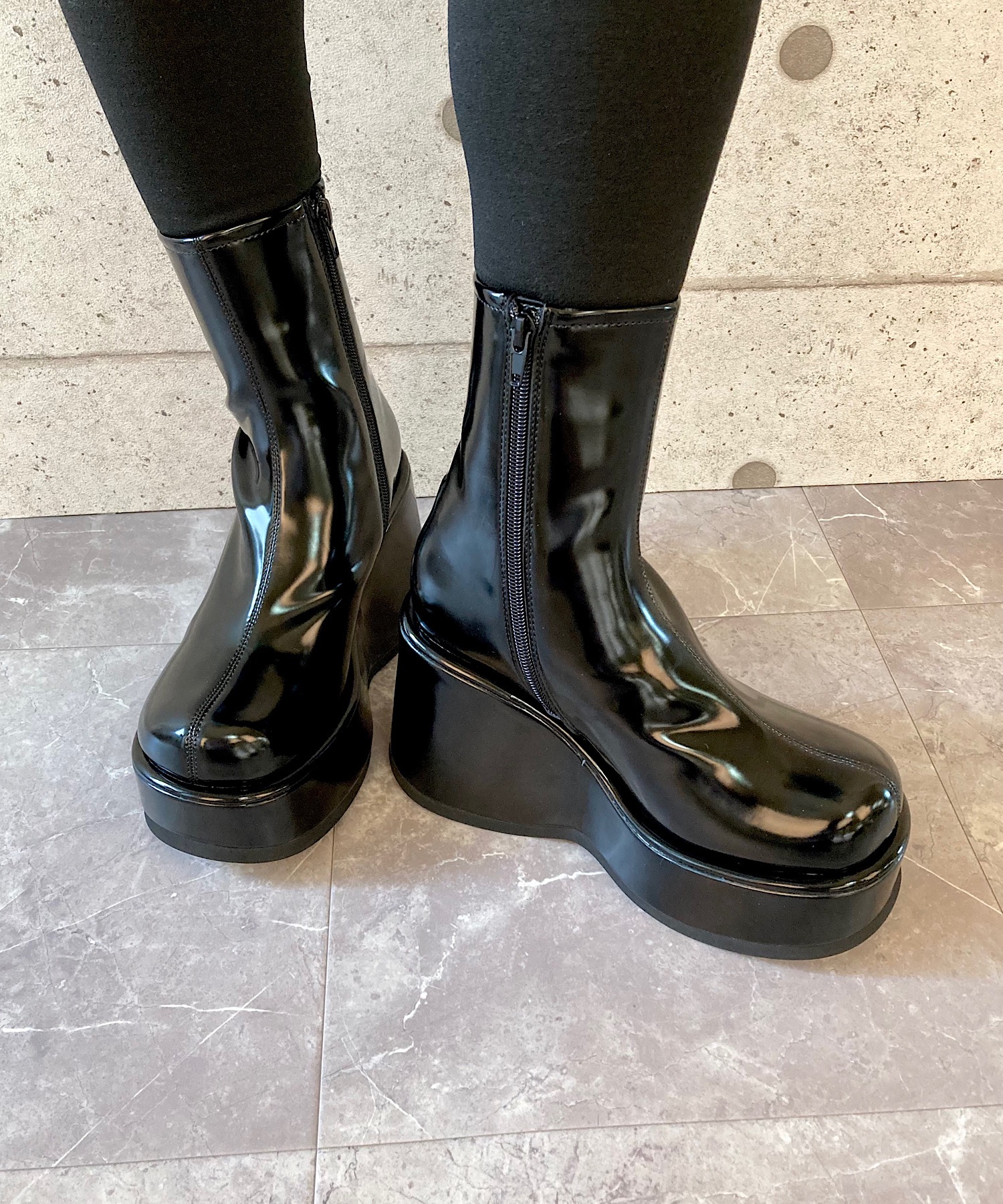【美品】Jeffrey Campbell 本革 2way ブーツ カーキ ウェッジ 厚底ショートブーツ Jeffrey Campbell│Jeffrey