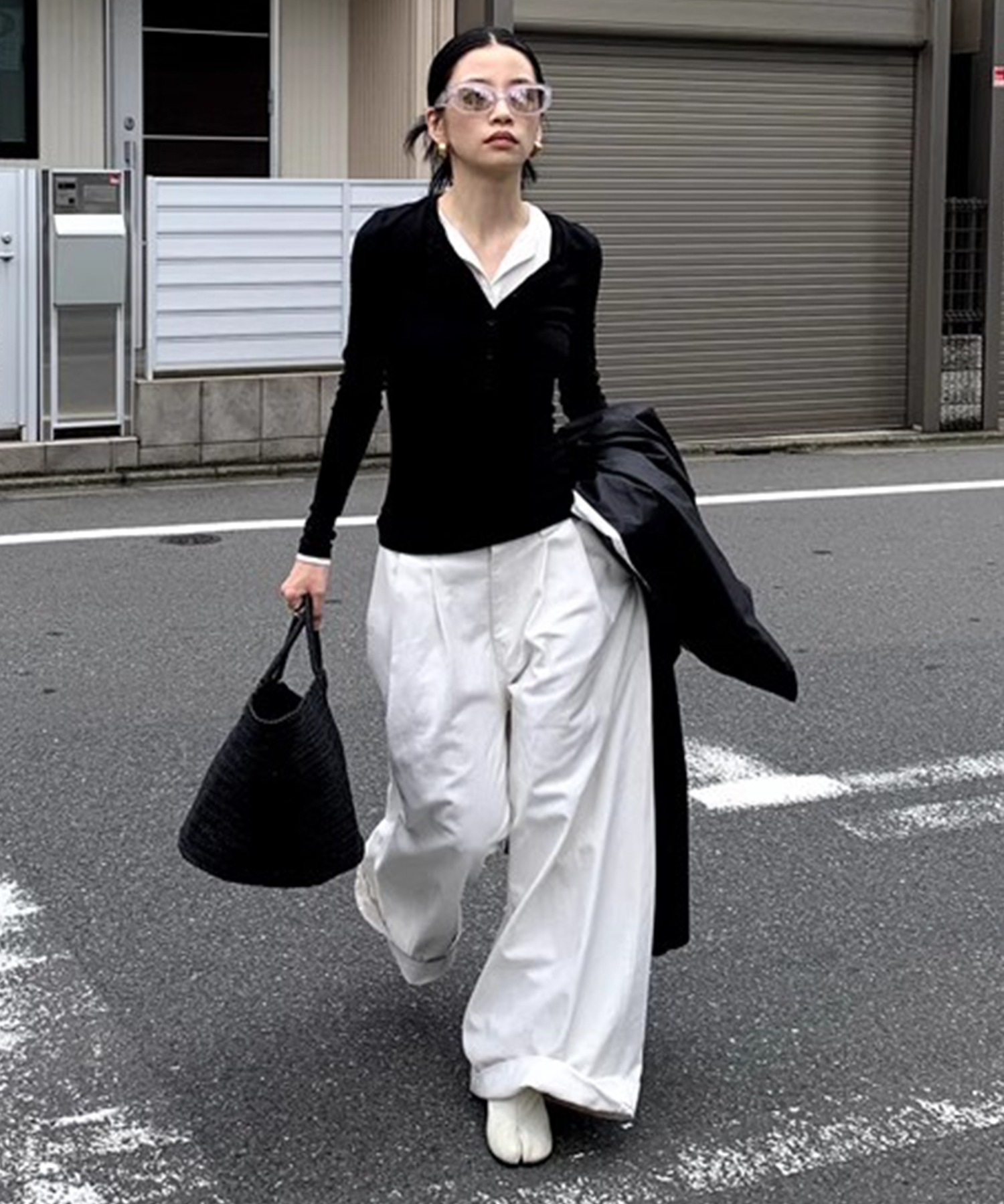 ヘンリーネックロングスリーブ ベストツーピースセットLON24a076