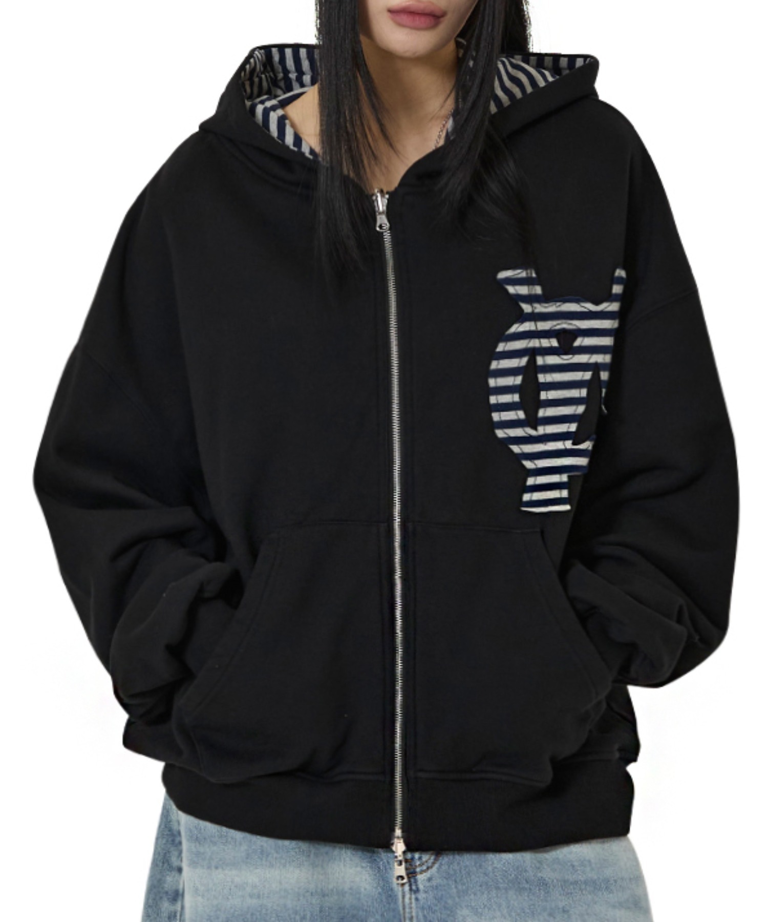 OY ジップアップ　パーカー　黒 OY/オーワイ』 ODOLLY HOODIE ZIP UP/オードリー フーディー ジップ