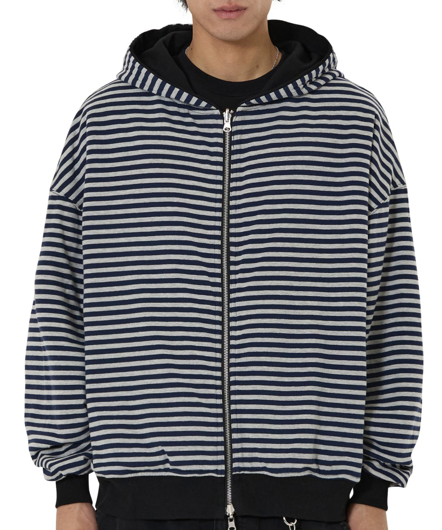 OY/オーワイ』REVERSIBLE STRIPE HOODIE ZIP UP/リバーシブルボーダー