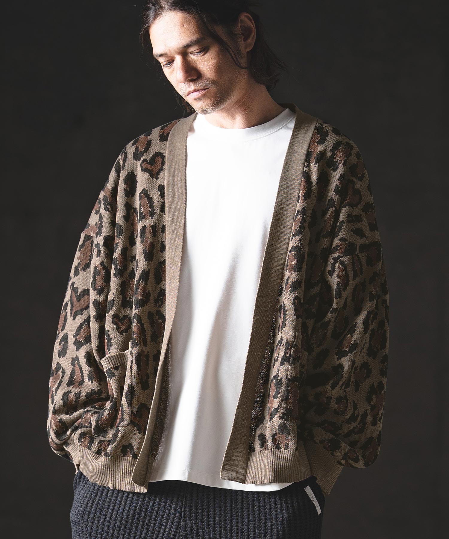 mcg3764 — жаккардовый кардиган Leopard Jacquard Knit Cardigan (201-013-gls-cg)