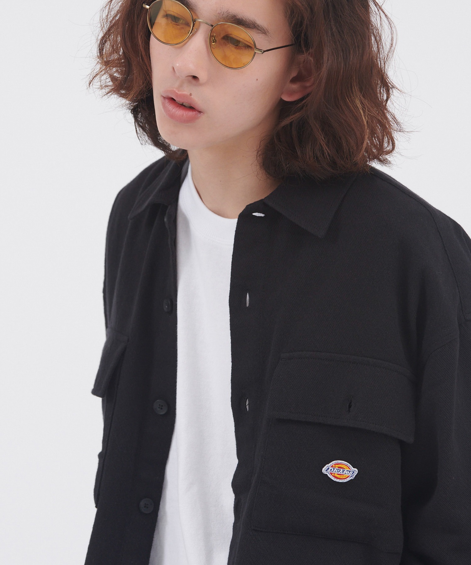 ディッキーズ　LINE6 ワークシャツ 古着 00s Dickies 「SPIDER 6」 LINE 6 ギター アンプ 豪華