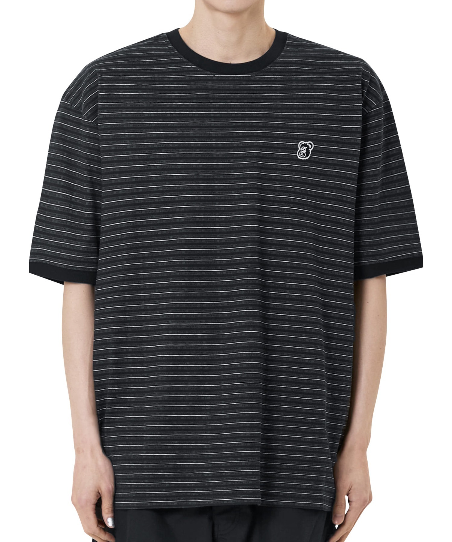 ★OY★LOGO STRIPE RINGER TEE - BLACK★正規品/韓国直送料込 OY/オーワイ』 LOGO STRIPE RINGER TEE/ロゴストライプリンガー