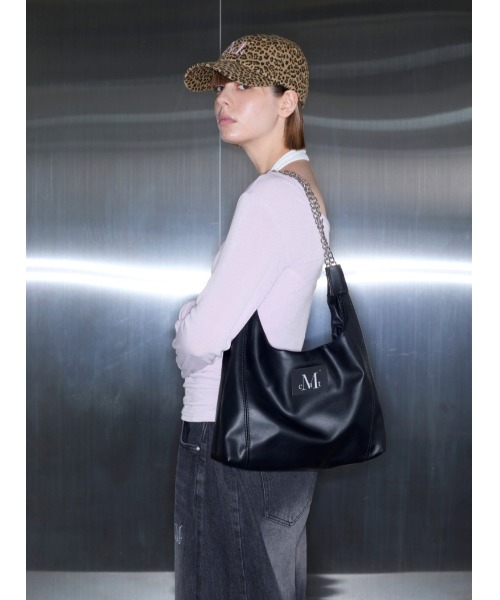 ムセント MUCENT レザー チェーンショルダーバッグ 肩掛け 韓国 A'GEM/9 × .kom 『MUCENT/ムーセント』GLADY SILVER CHAIN LEATHER