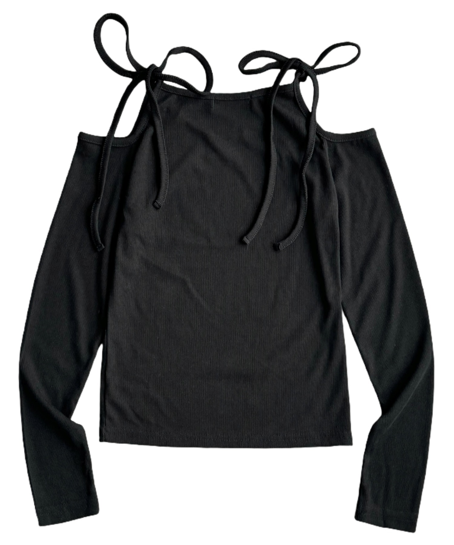 muuet リブワンショルダー ブラック 新品 値下げ可能 A'GEM/9 × .kom 『MUCENT/ムセント』NEKI RIBBON OFF SHOULDER TEE