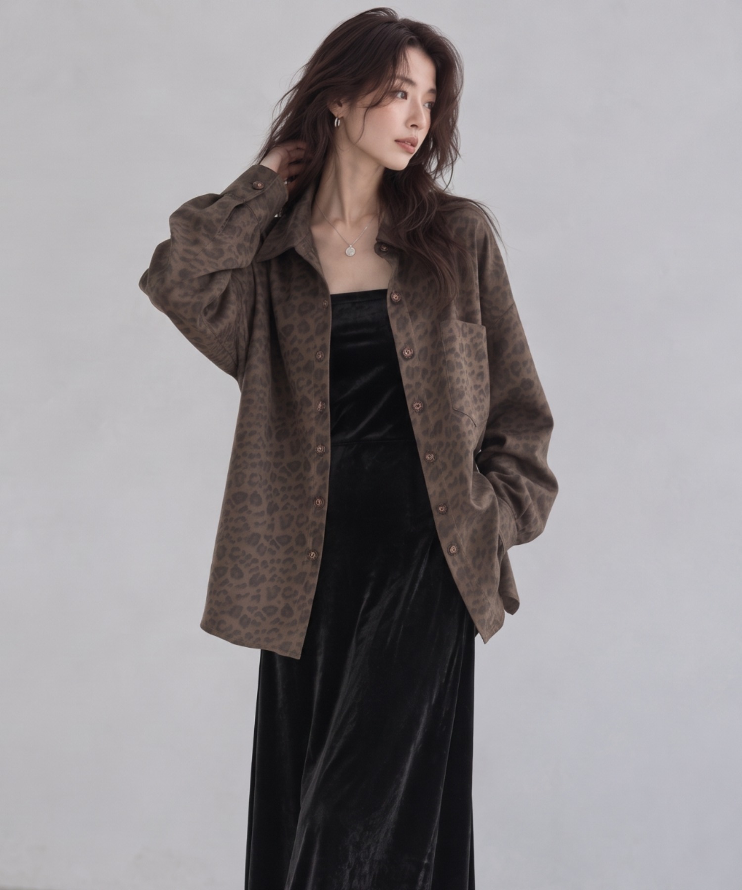 モデル身長：158cm
着用サイズ：FREE