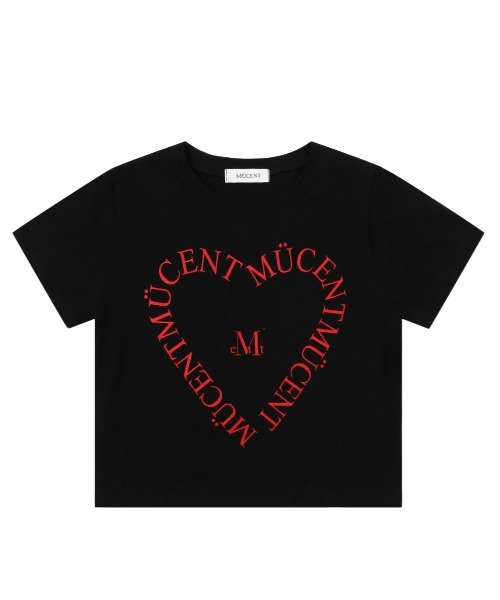 A'GEM/9 × .kom 『MUCENT/ムセント』 HEART LETTERING HALF TEE/ハート