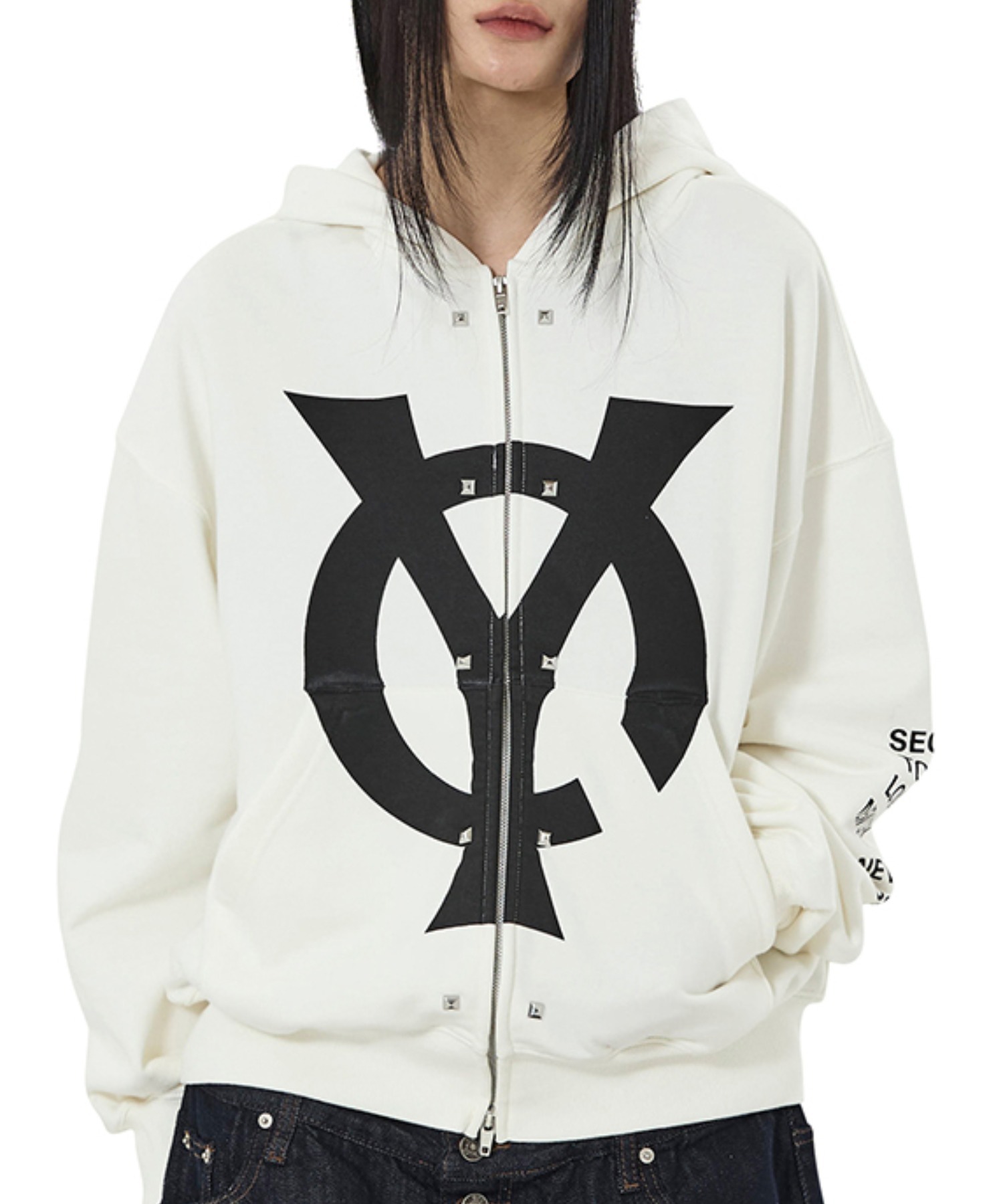 OY/オーワイ』BIG LOGO STUD HOODIE ZIP UP/ビッグロゴスタッドジップ