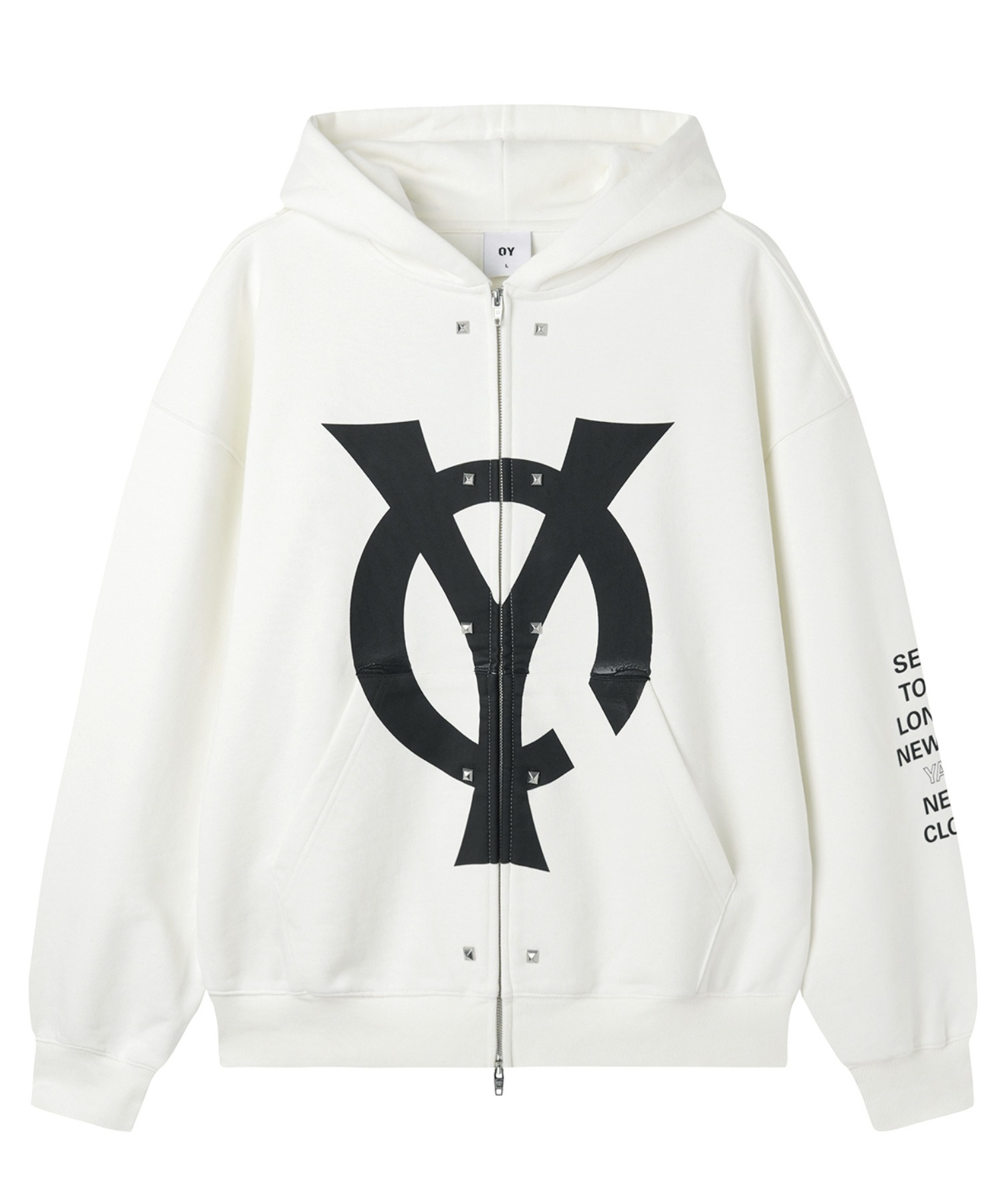 OY/オーワイ』BIG LOGO STUD HOODIE ZIP UP/ビッグロゴスタッドジップ