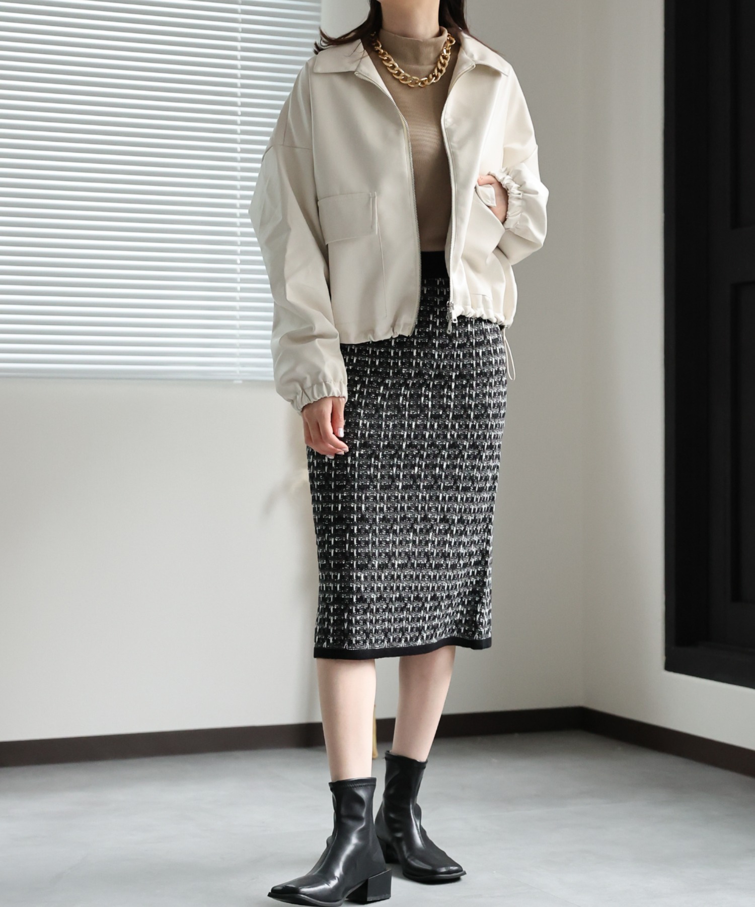 model：162cm 着用サイズ：F