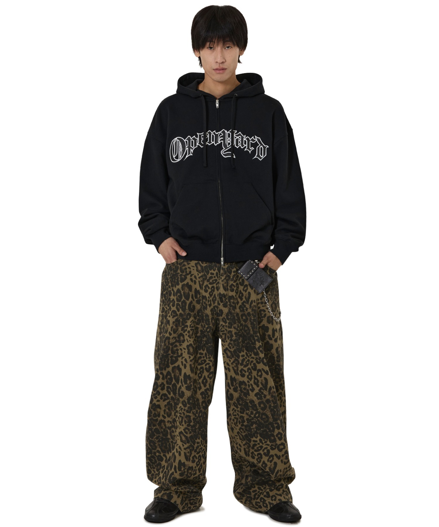 OY/オーワイ』OLD LEATHER PATCH HOODIE ZIP UP/オールドレザーパッチ