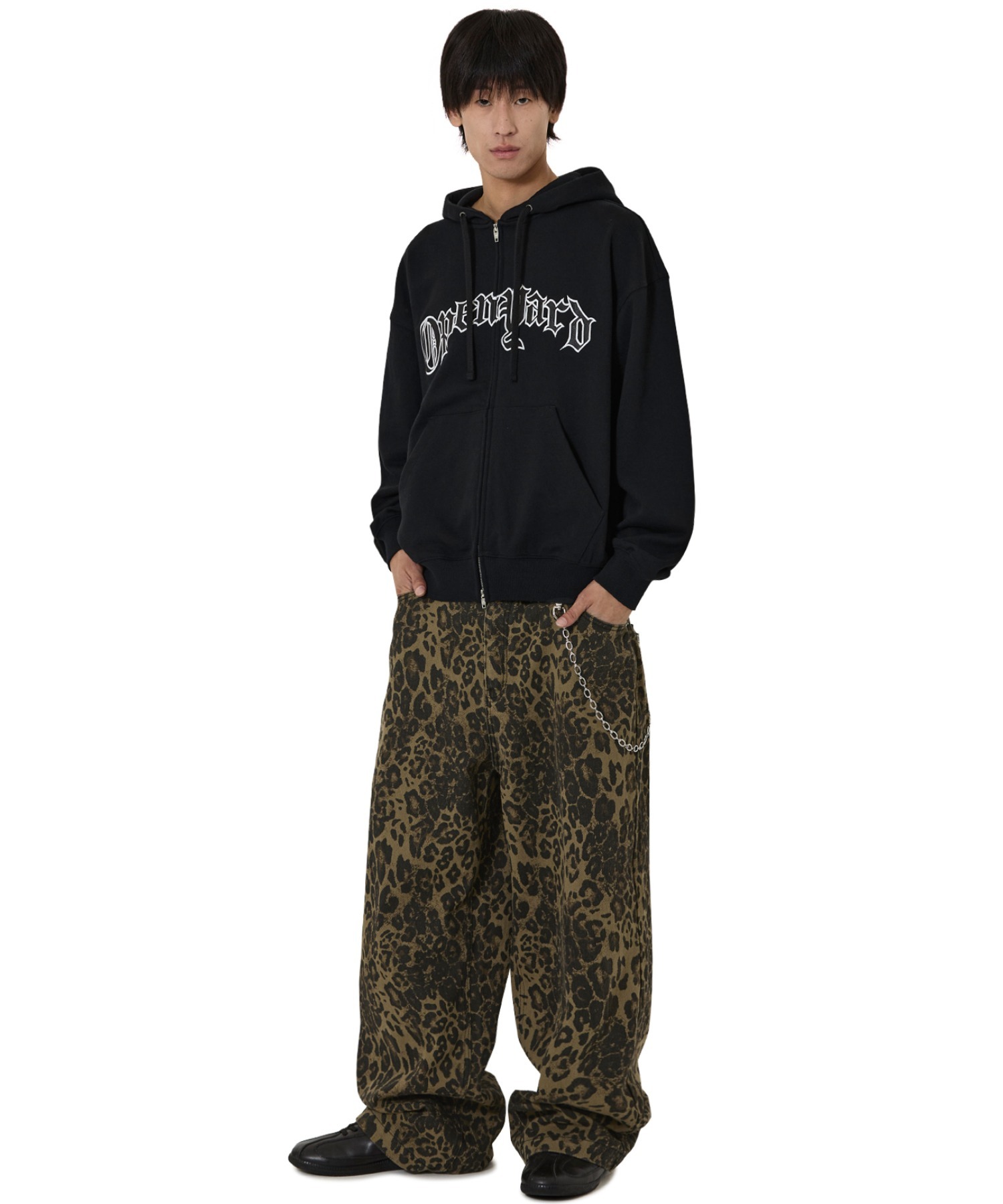 OY/オーワイ』OLD LEATHER PATCH HOODIE ZIP UP/オールドレザーパッチ