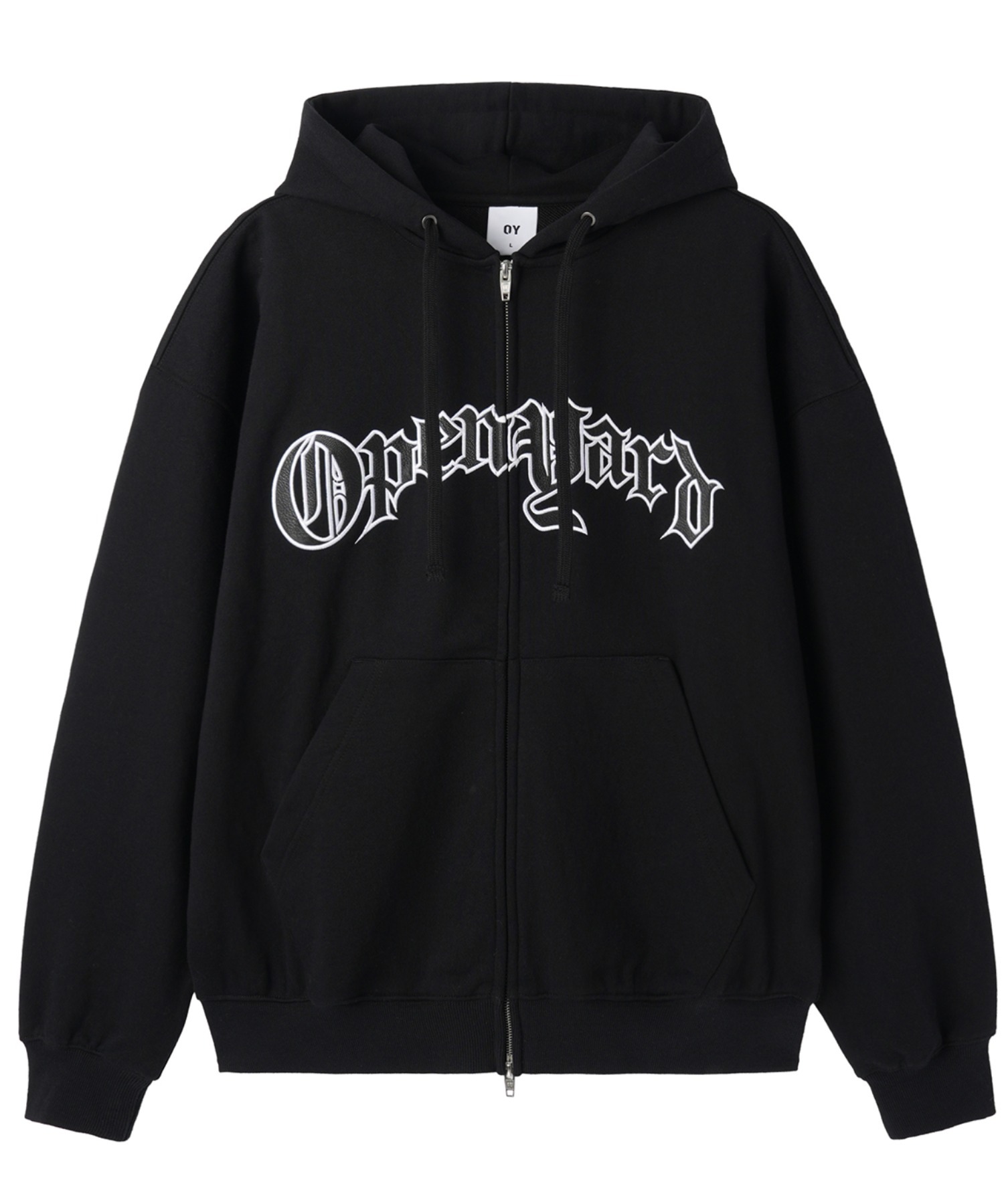 OY/オーワイ』OLD LEATHER PATCH HOODIE ZIP UP/オールドレザーパッチ