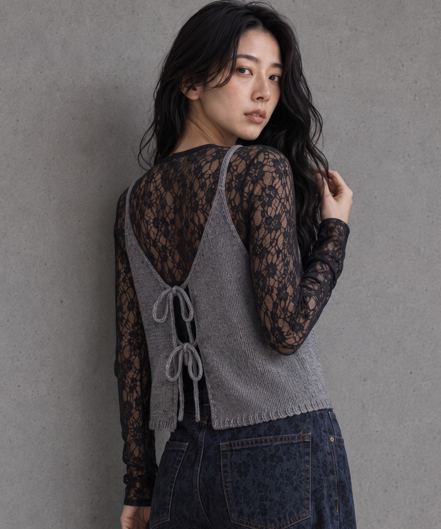 モデル身長：157cm
着用サイズ：FREE