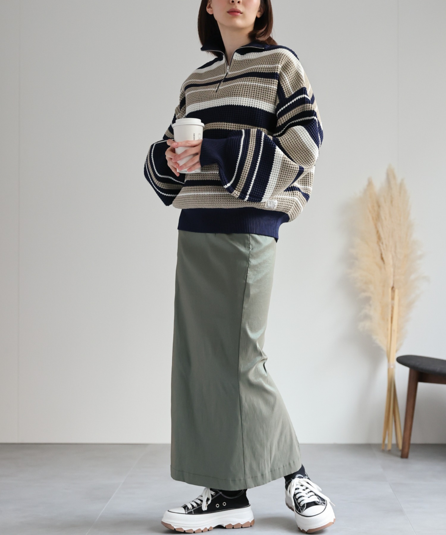 model：162cm  着用サイズ：Mサイズ