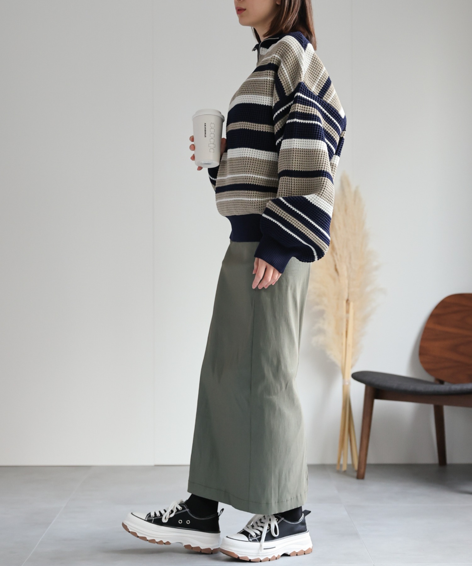 model：162cm  着用サイズ：Mサイズ