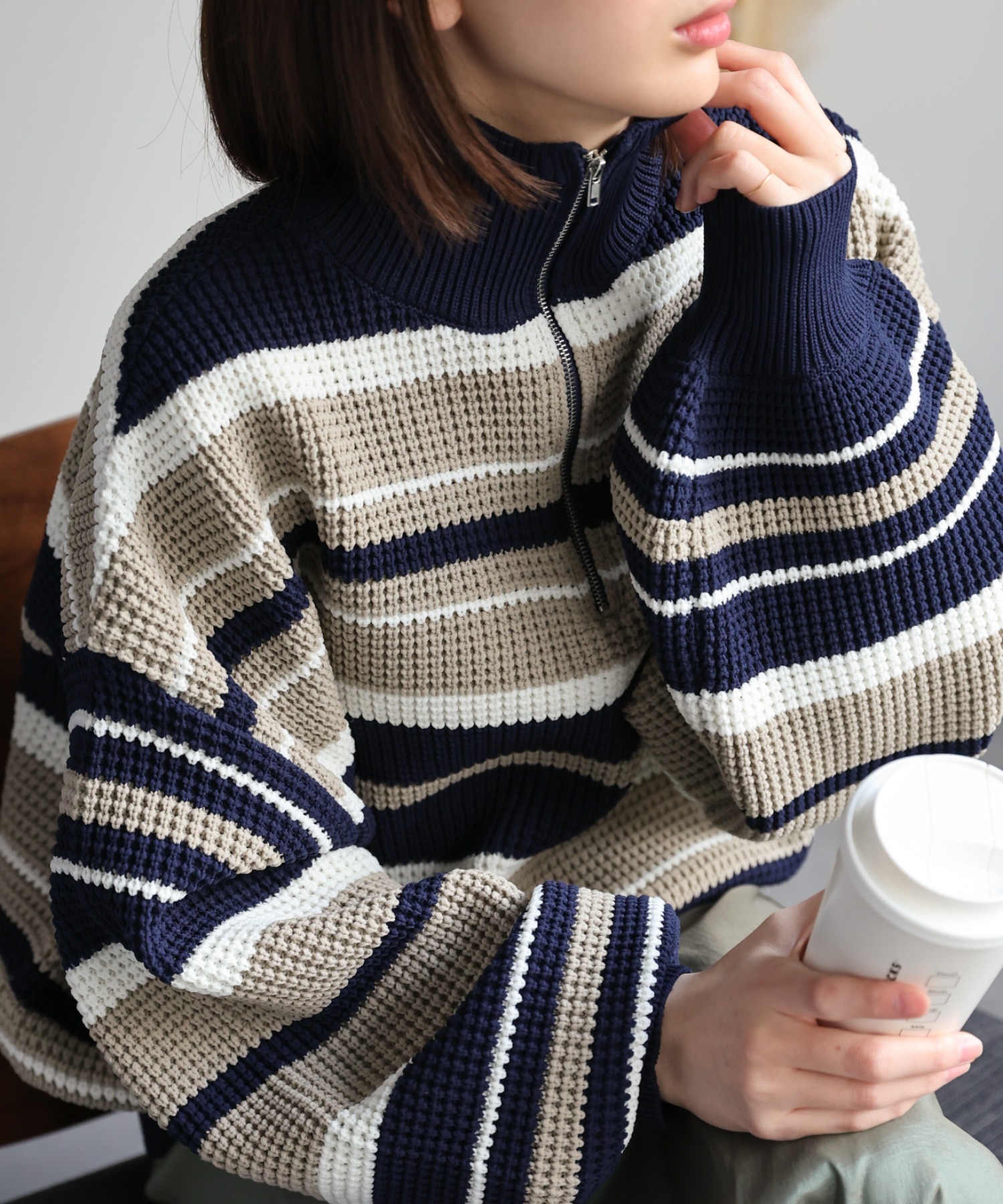 model：162cm  着用サイズ：Mサイズ