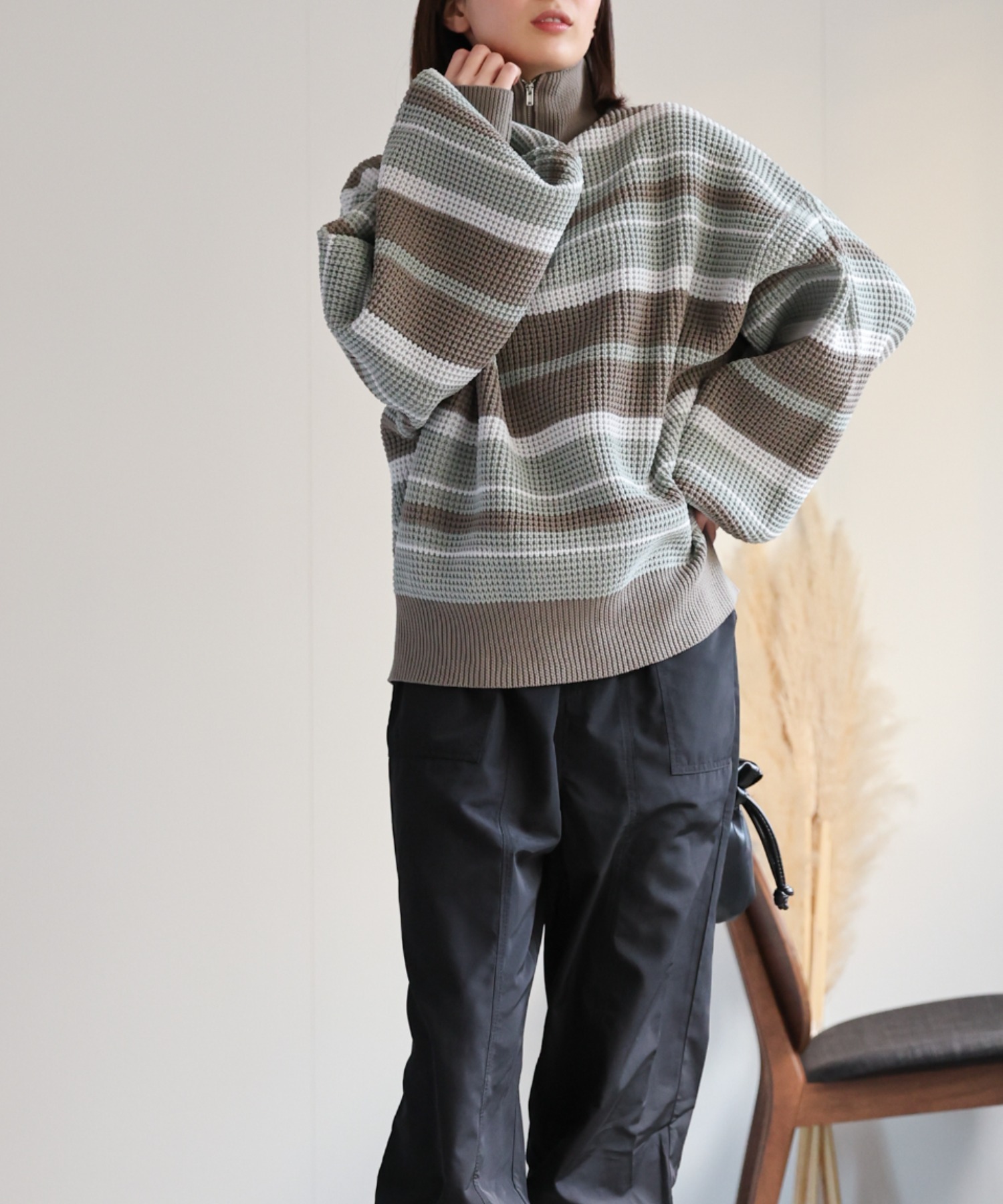 model：162cm  着用サイズ：Mサイズ
