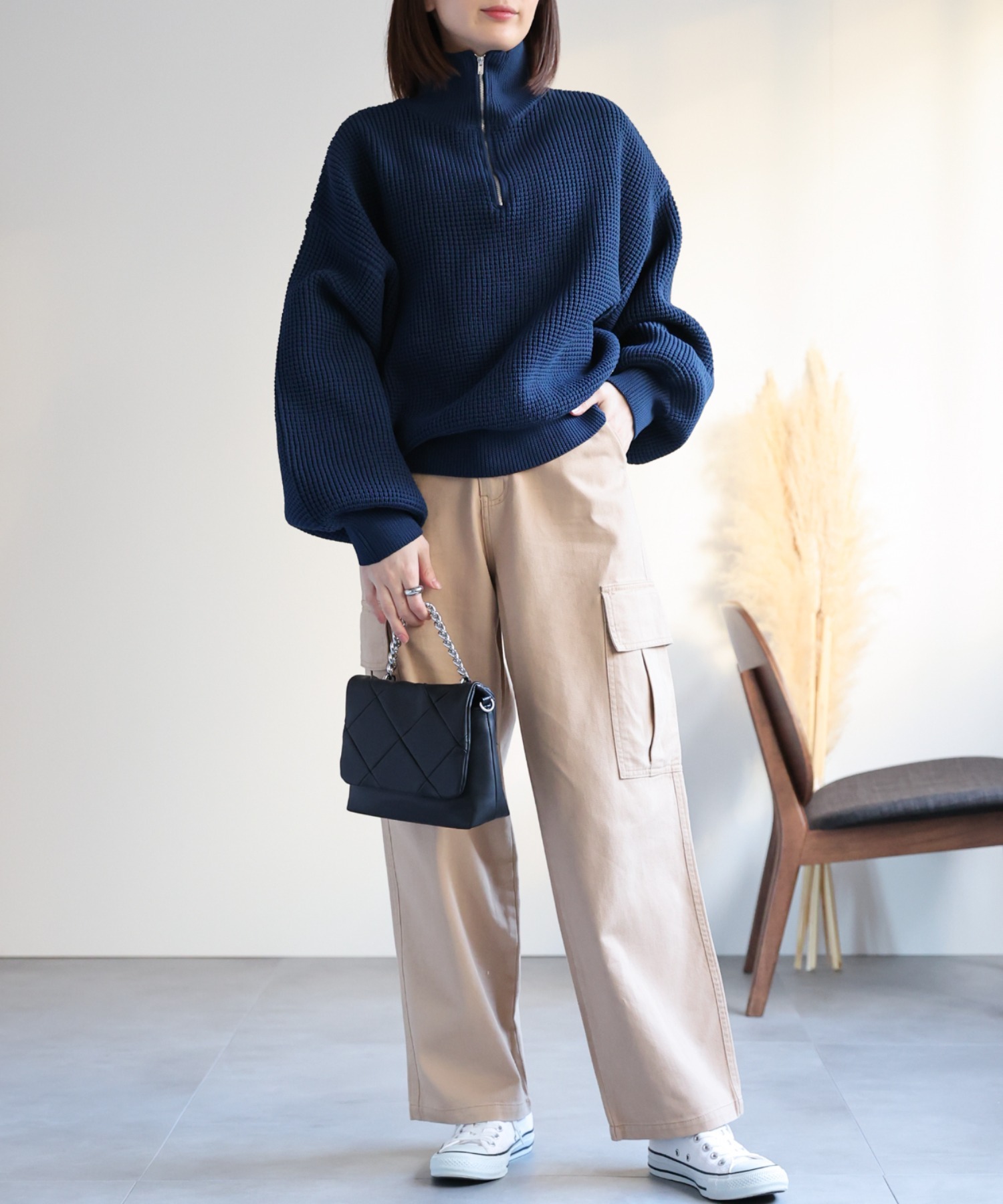 model：162cm  着用サイズ：Mサイズ