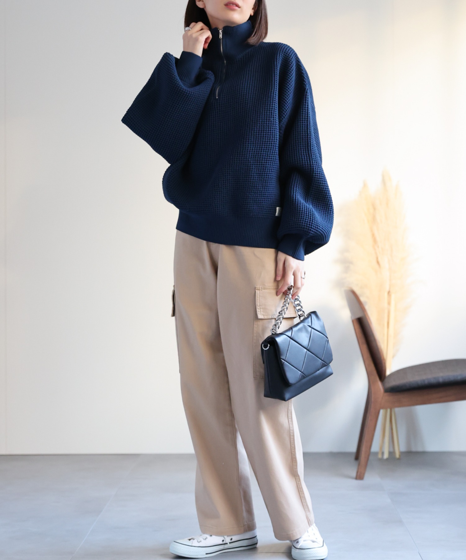 model：162cm  着用サイズ：Mサイズ