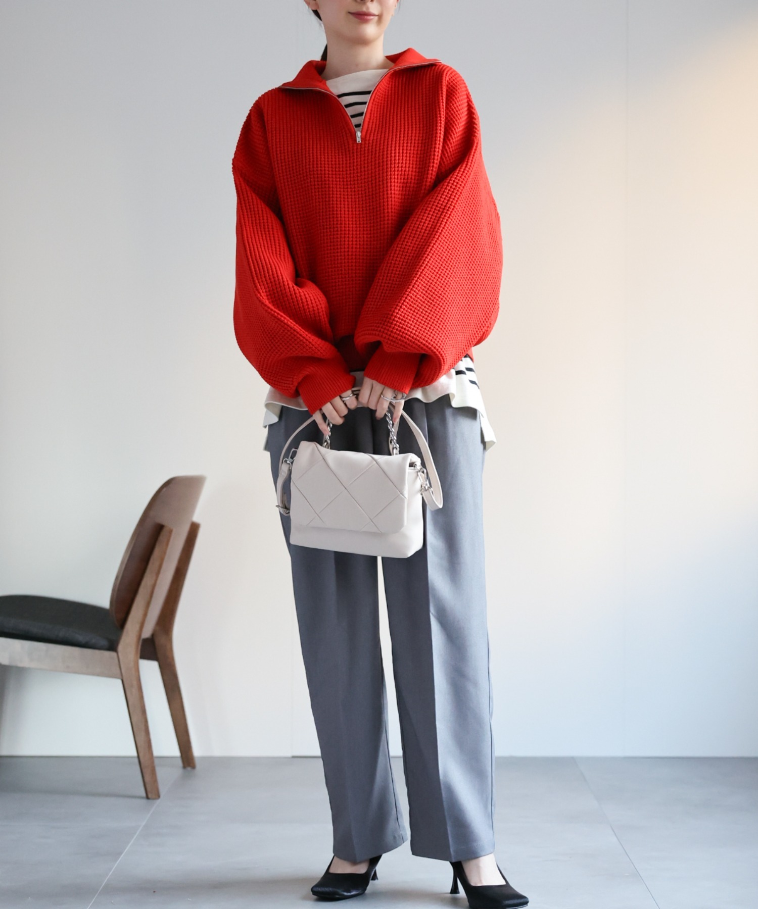 model：162cm  着用サイズ：Mサイズ