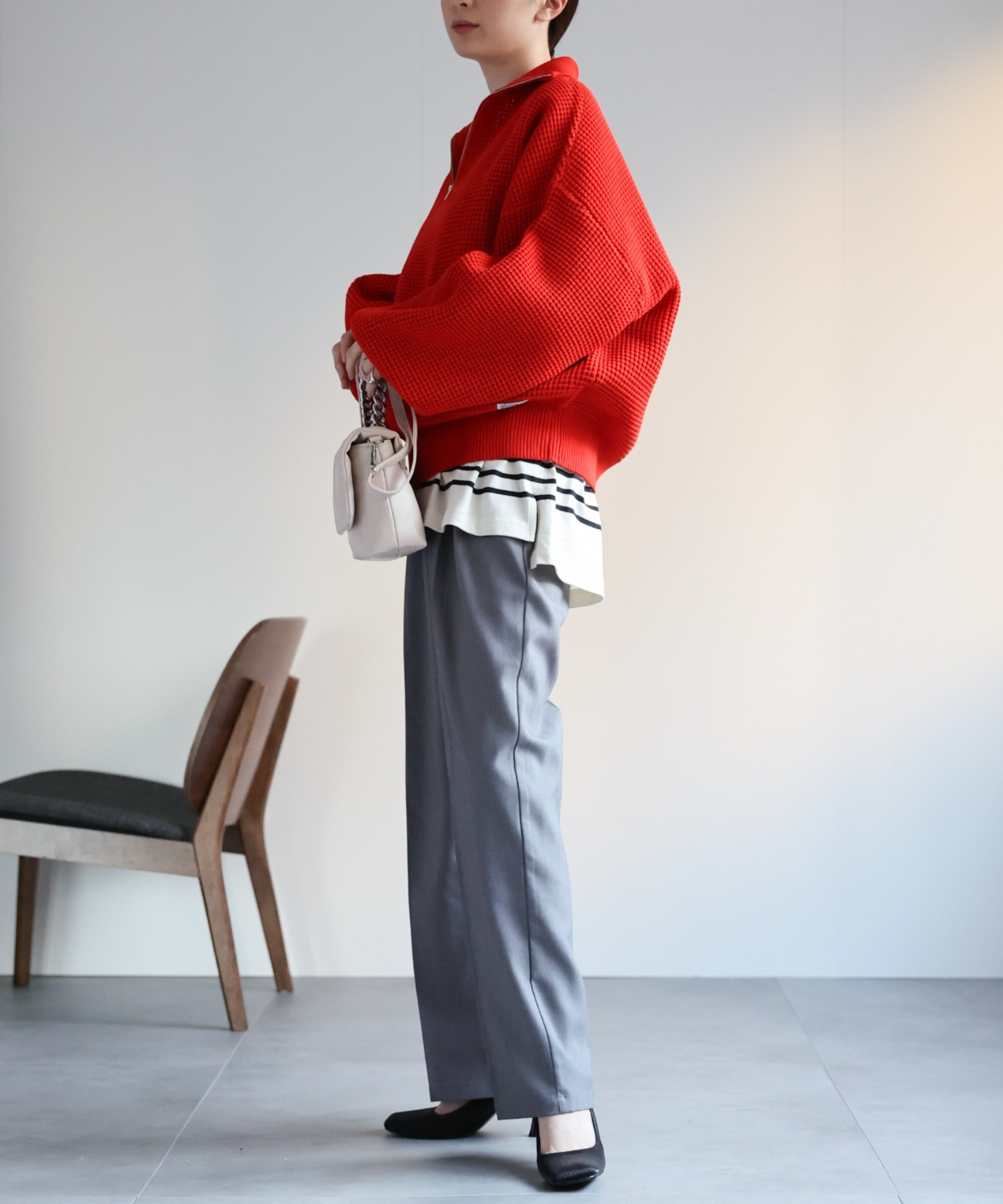 model：162cm  着用サイズ：Mサイズ