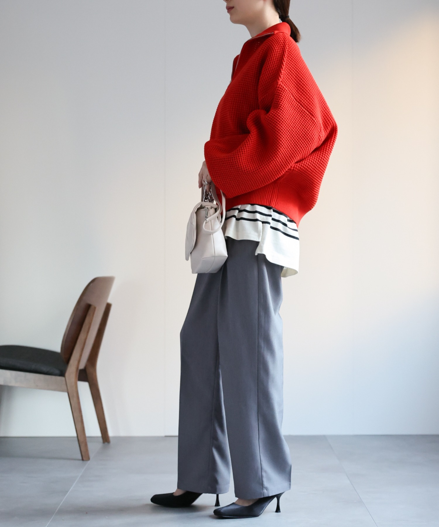 model：162cm  着用サイズ：Mサイズ