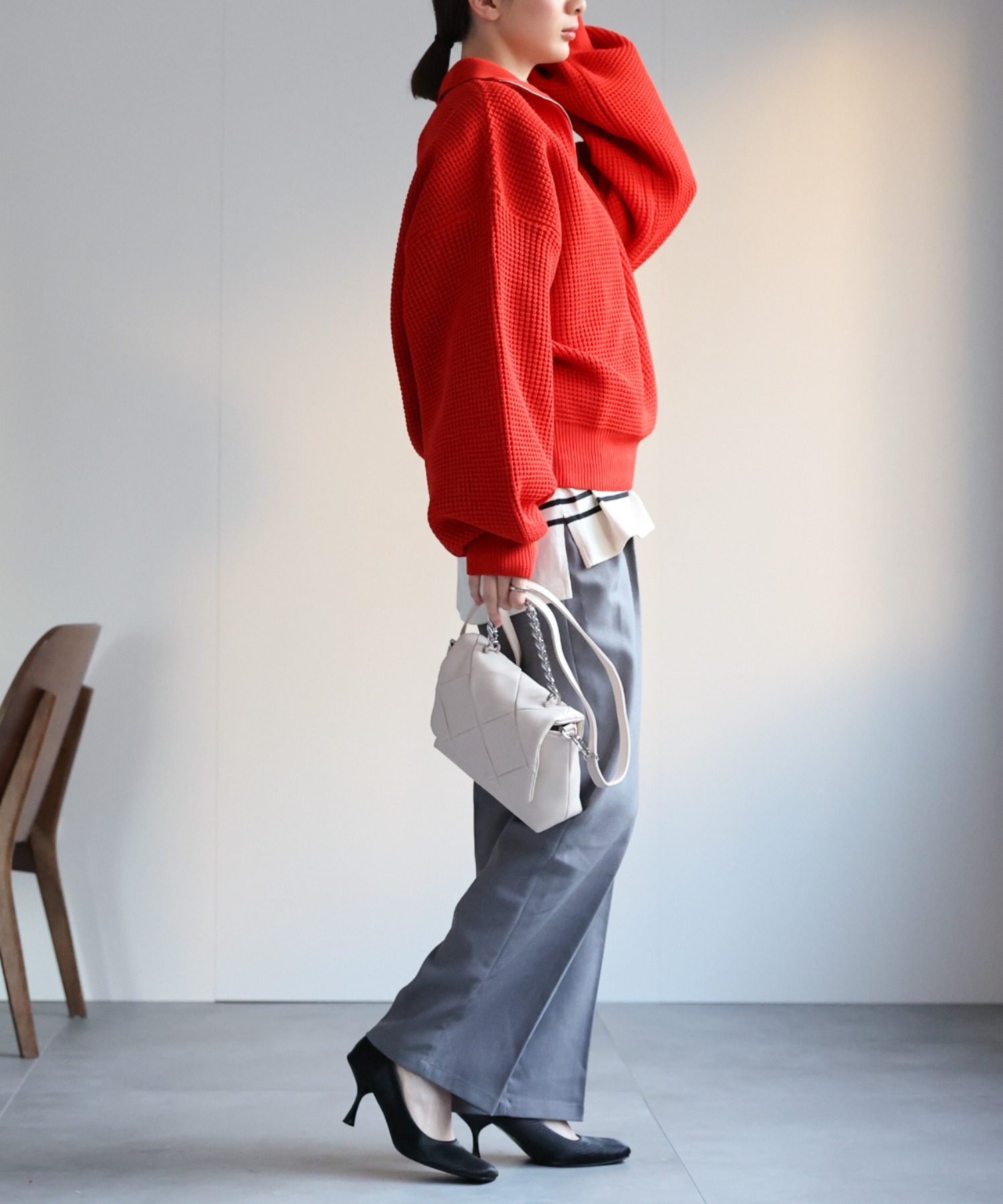 model：162cm  着用サイズ：Mサイズ