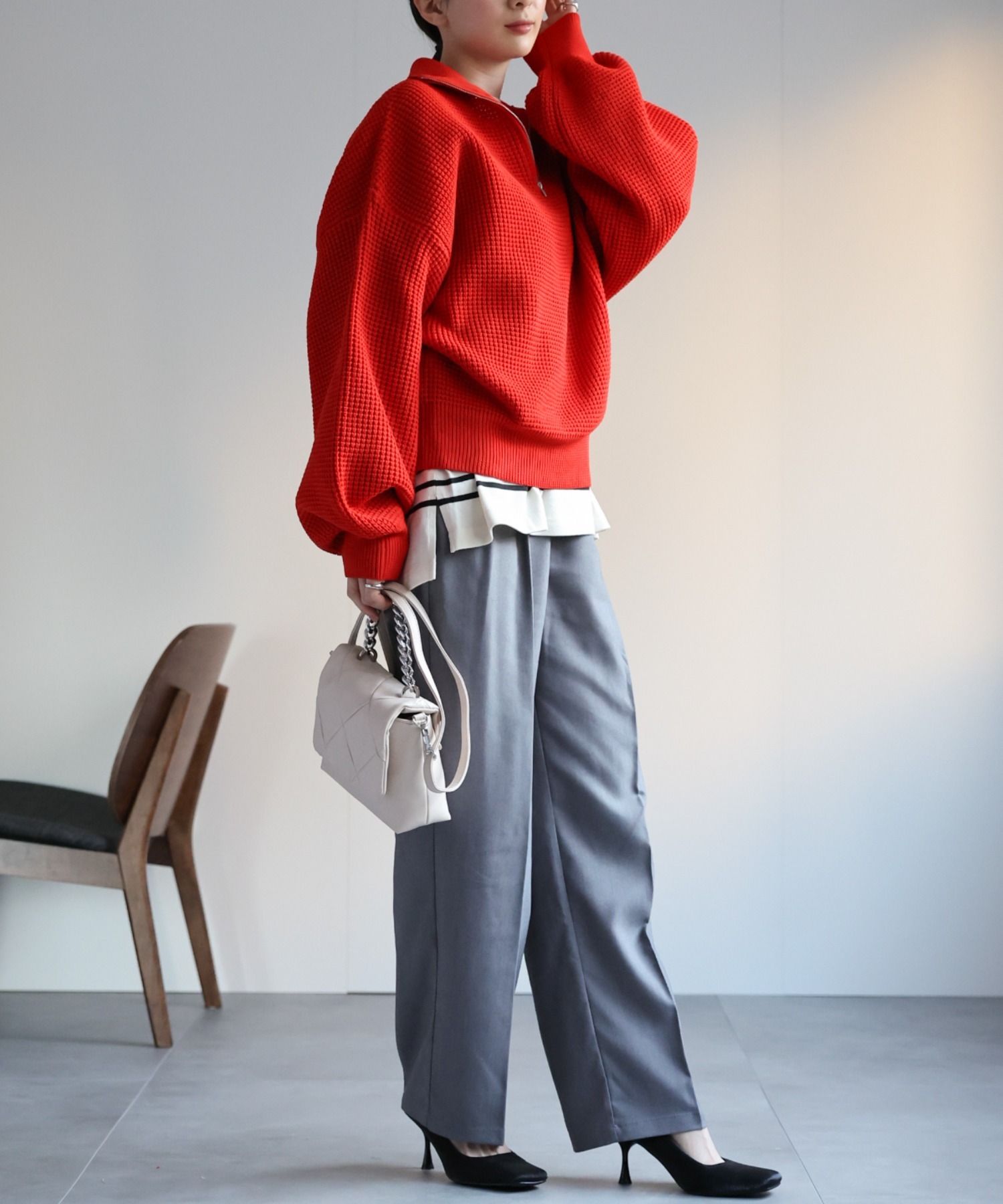 model：162cm  着用サイズ：Mサイズ