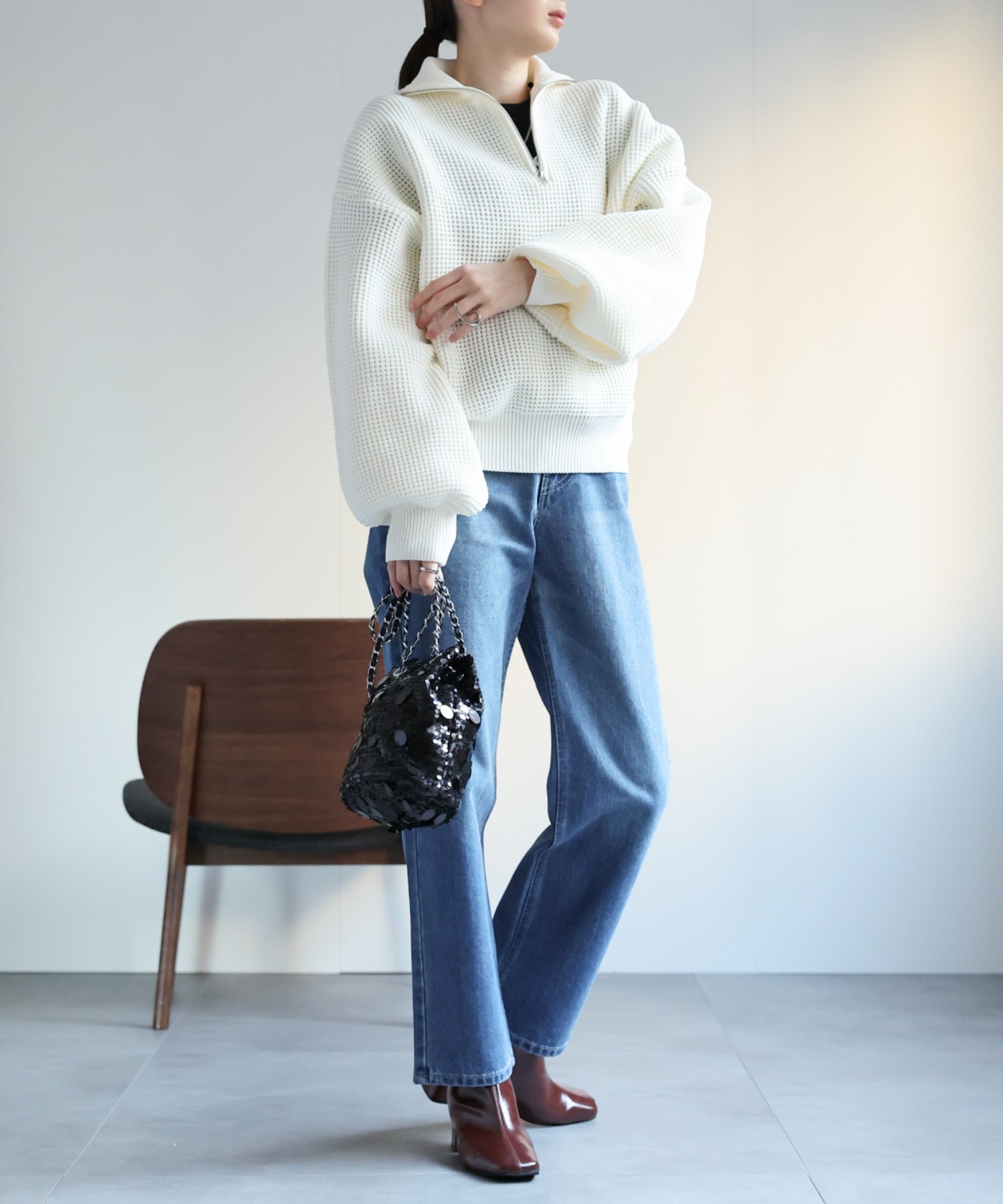 model：162cm  着用サイズ：Mサイズ