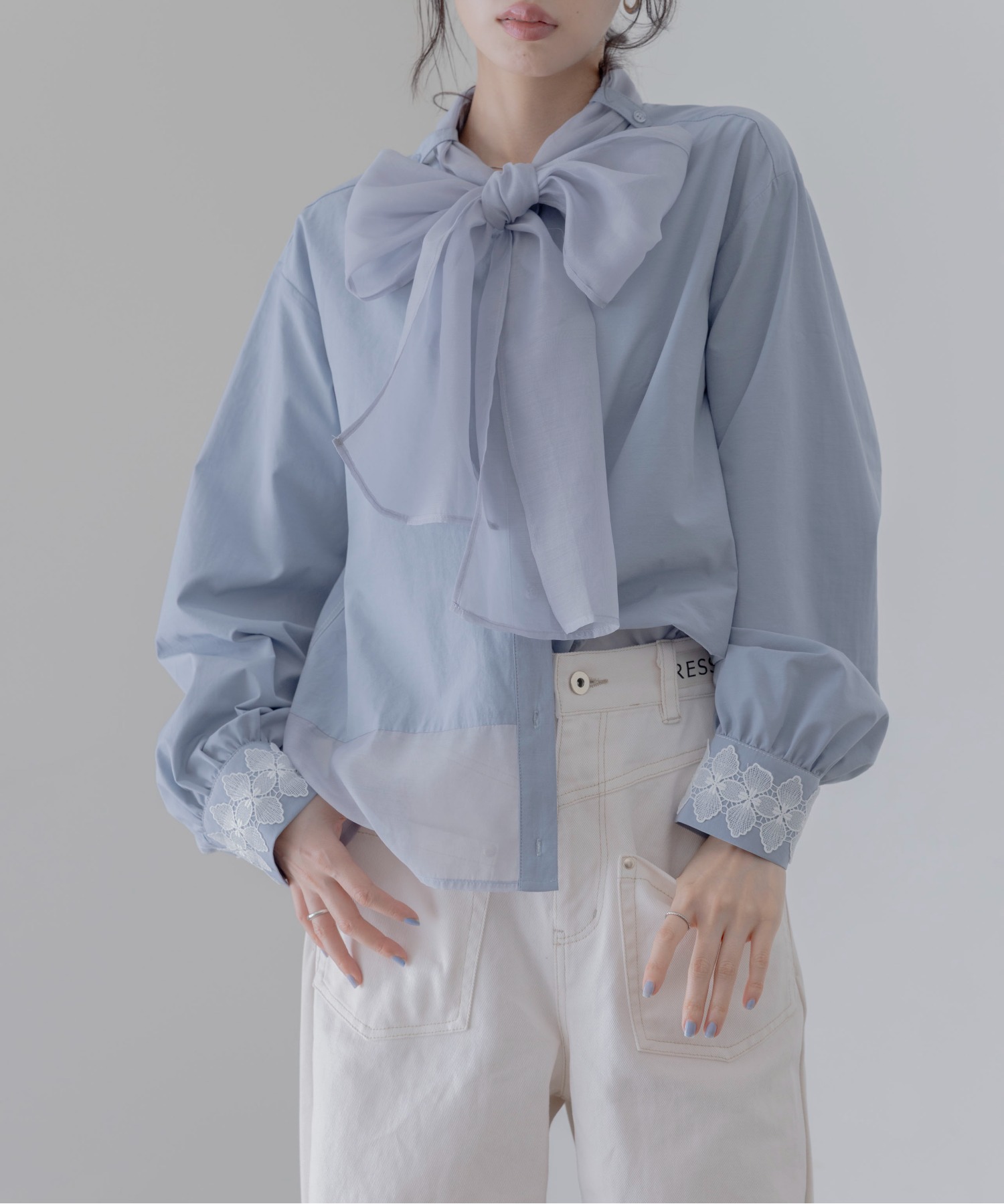 ボウタイカフスレースブラウス Eimee Law│Eimee Law & LHELBIE 公式