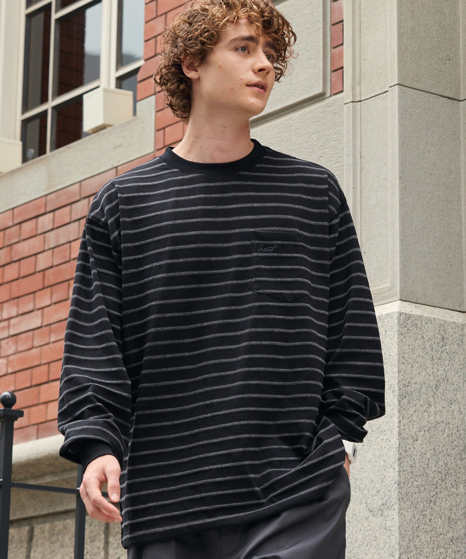 HECT】Big Border L/S Tee / ビッグシルエットボーダーロンT MONO-MART