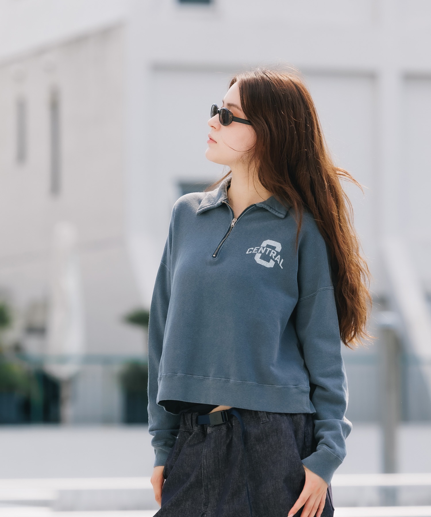R JUBILEE/アール ジュビリー Half Zip Sweat Pullover ハーフジップ
