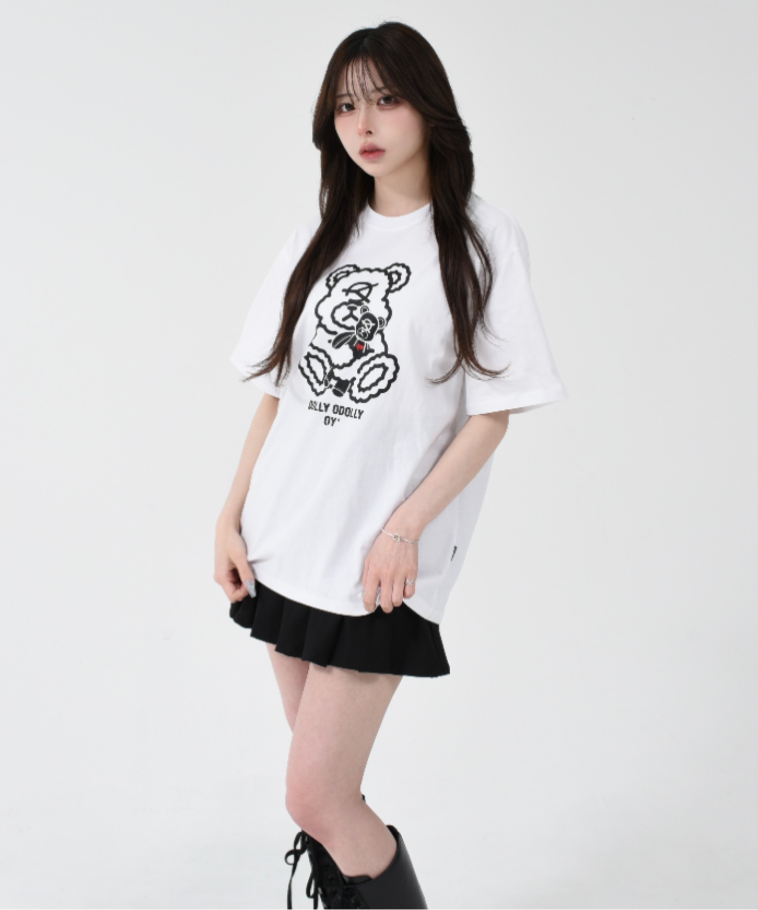 OY Tシャツ オードリープリント ODOLLY くま OY - 『OY/オーワイ』ホワイトODOLLY T/オードリー半袖 くま T