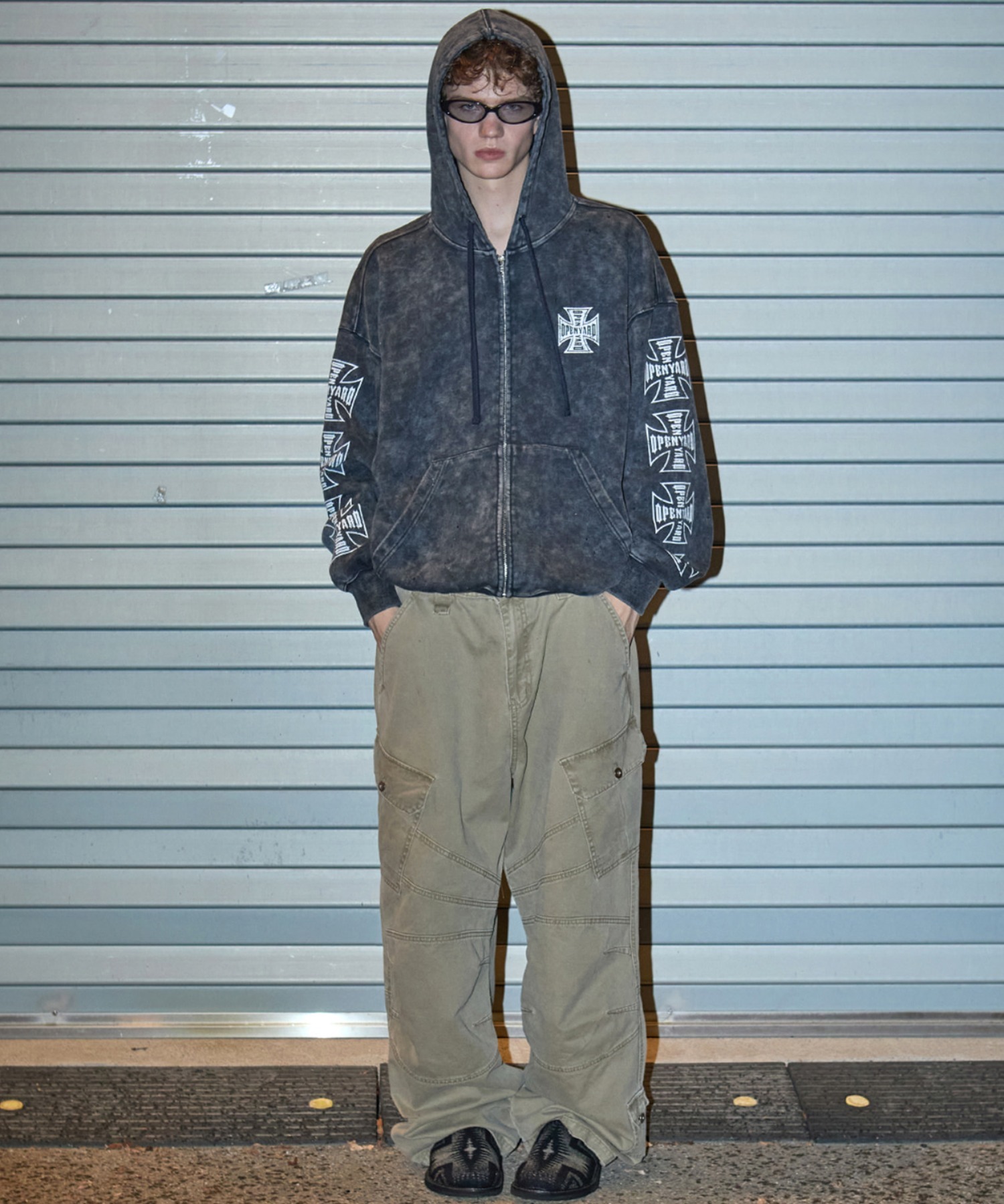 ファッション♡ OY/オーワイ』CROSS FADE WASHED HOODIE ZIP UP/クロスフェード