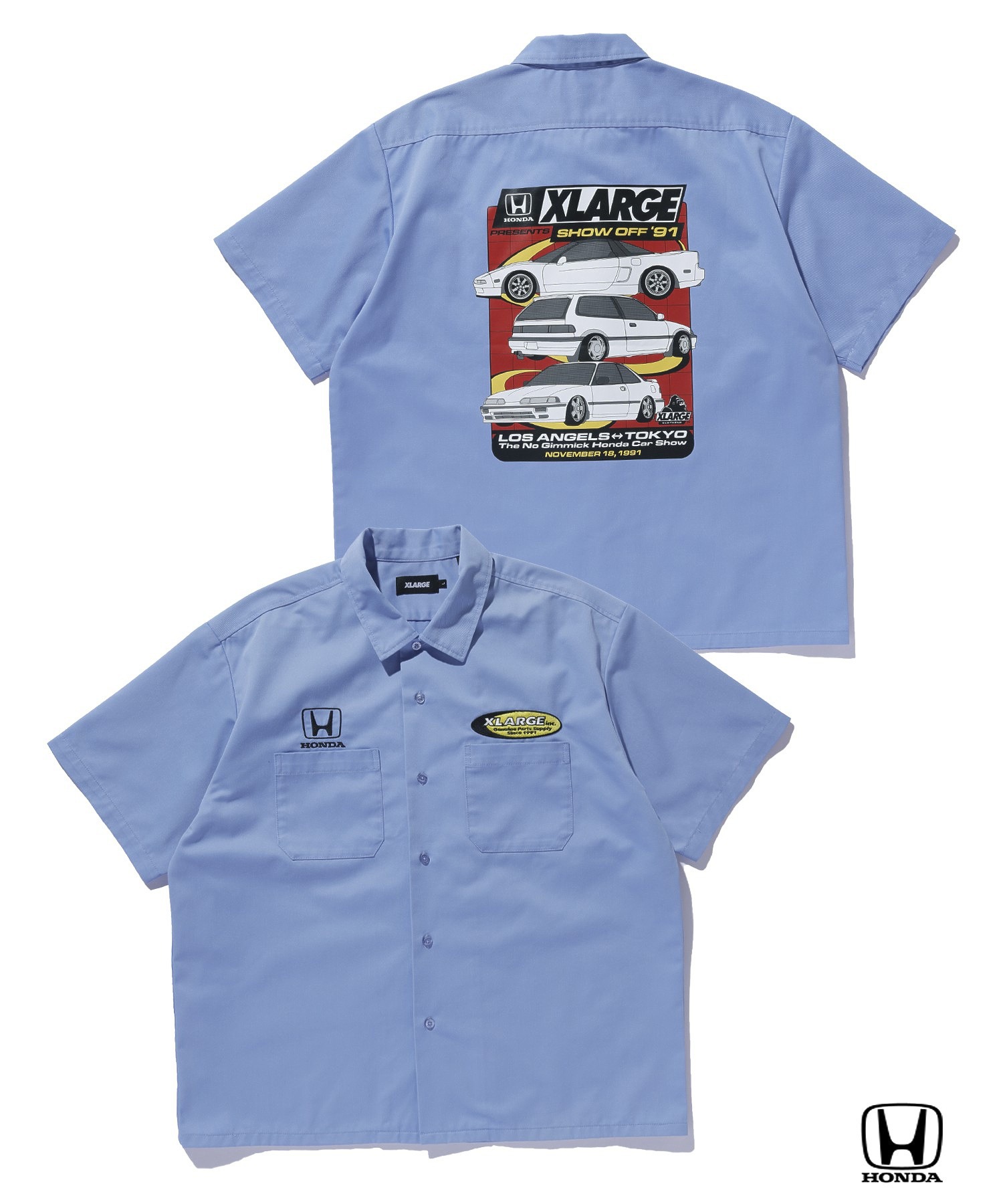 XLARGE × Honda SHOWOFF — рабочая рубашка с коротким рукавом