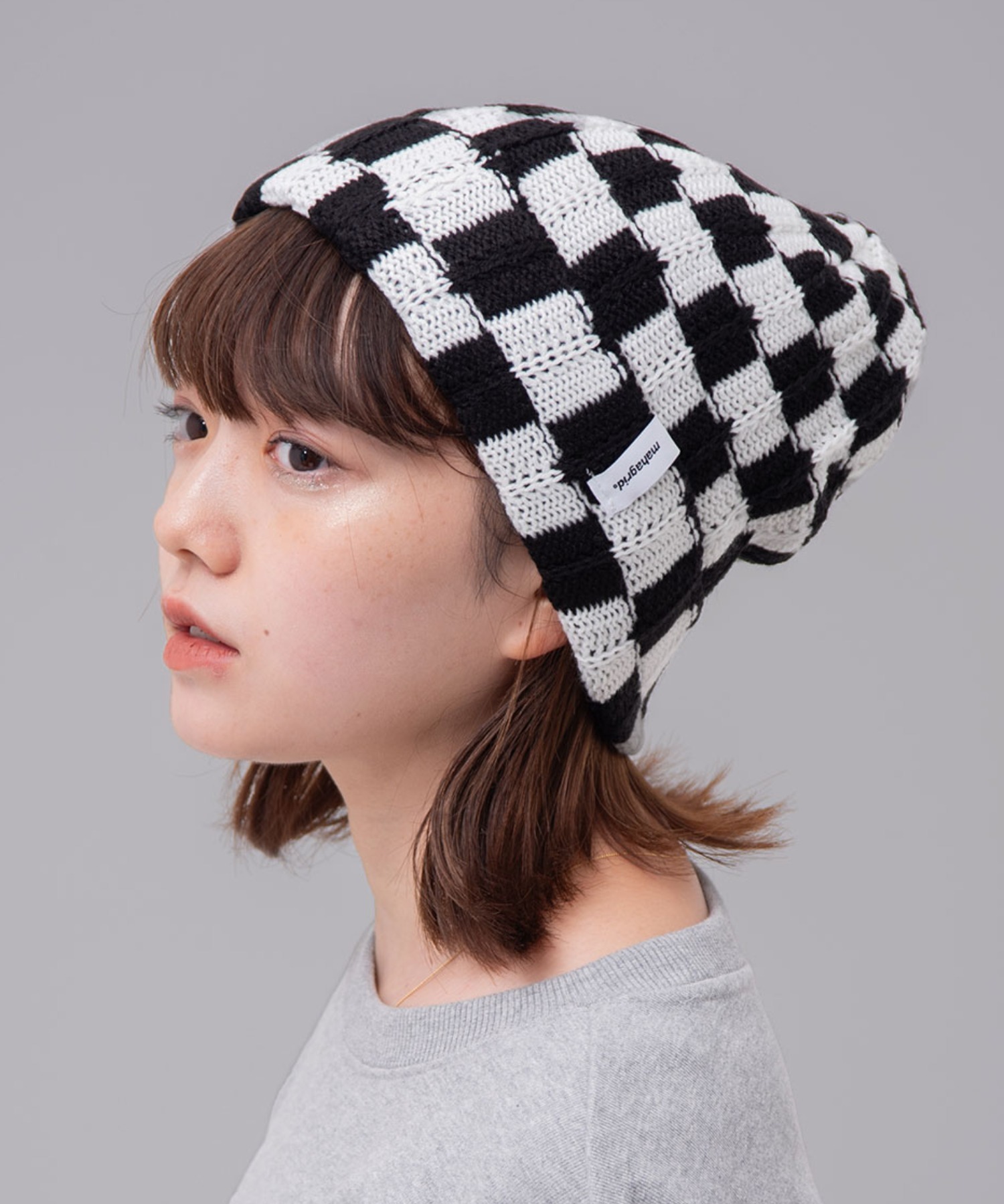 mahagrid/マハグリッド』 CHECKERBOARD BEANIE/チェッカーボード