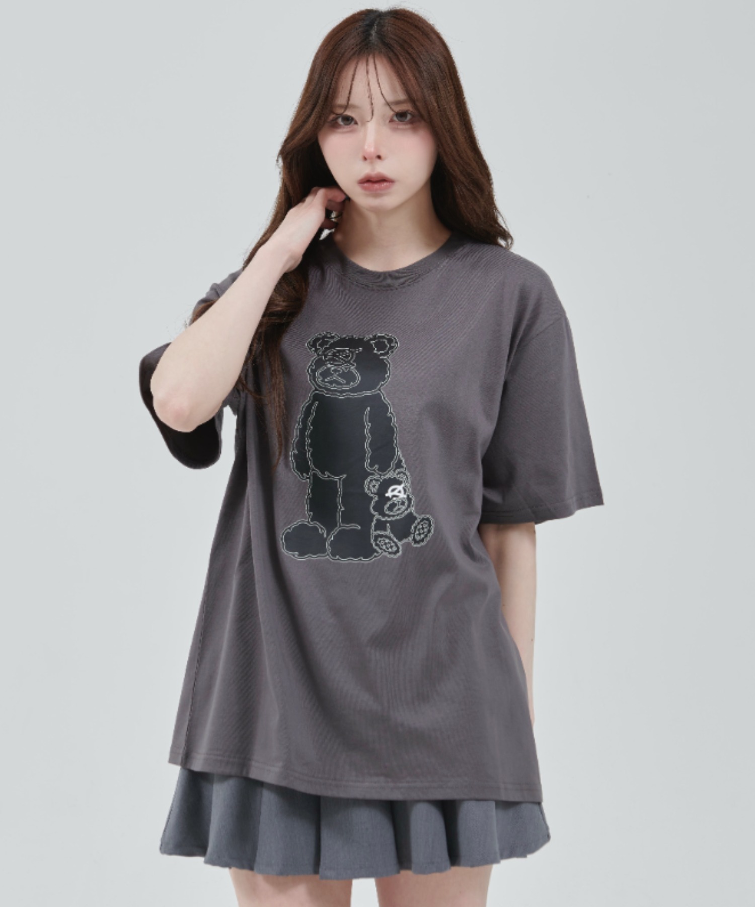 ★OY★DOLLY WITH ODOLLY TEE - DARK GREY★正規品/韓国直送料込 OY/オーワイ』 DOLLY WITH ODOLLY TEE/ドリーウィズオードリー