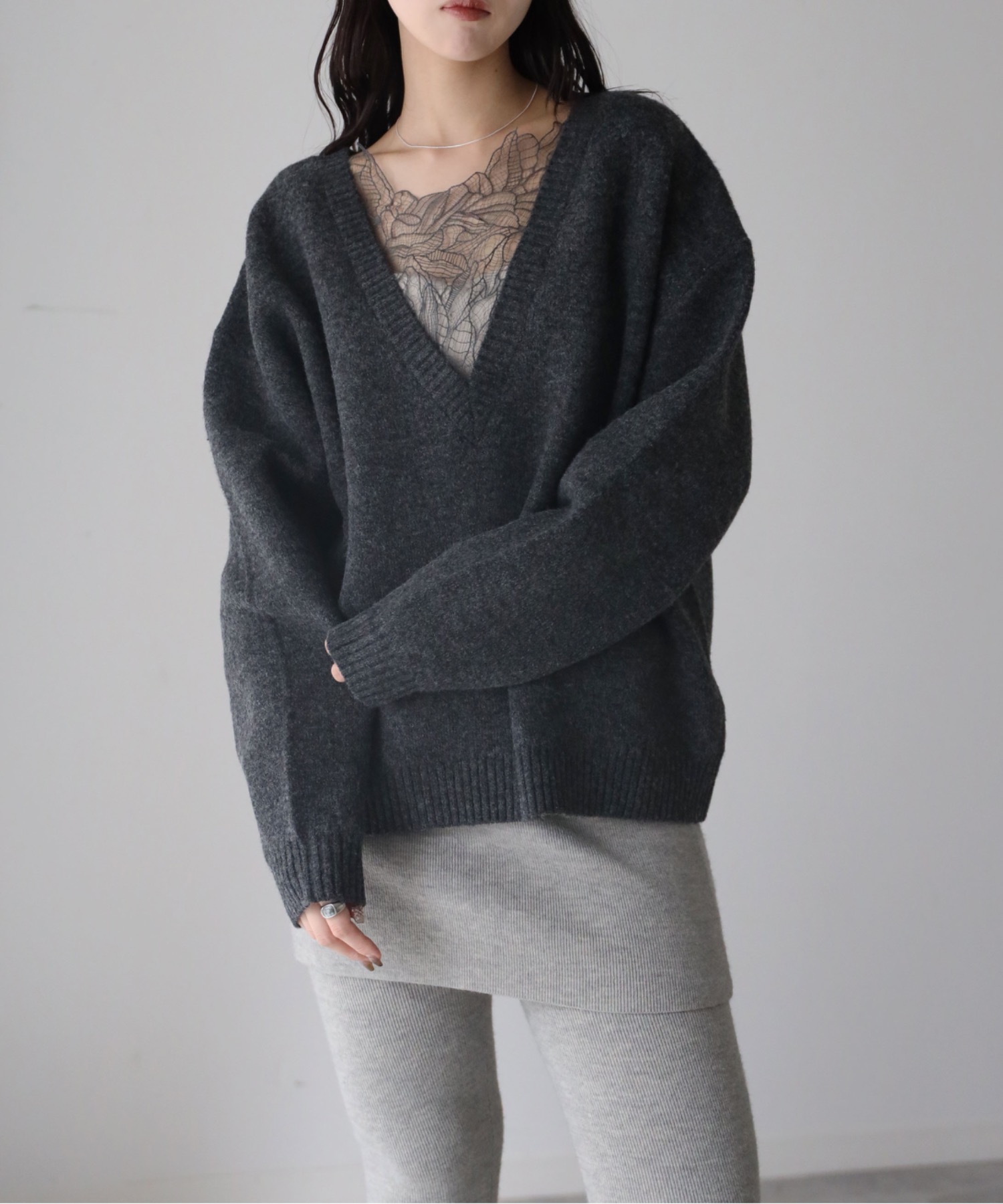 model：164cm. 着用サイズ：FREE